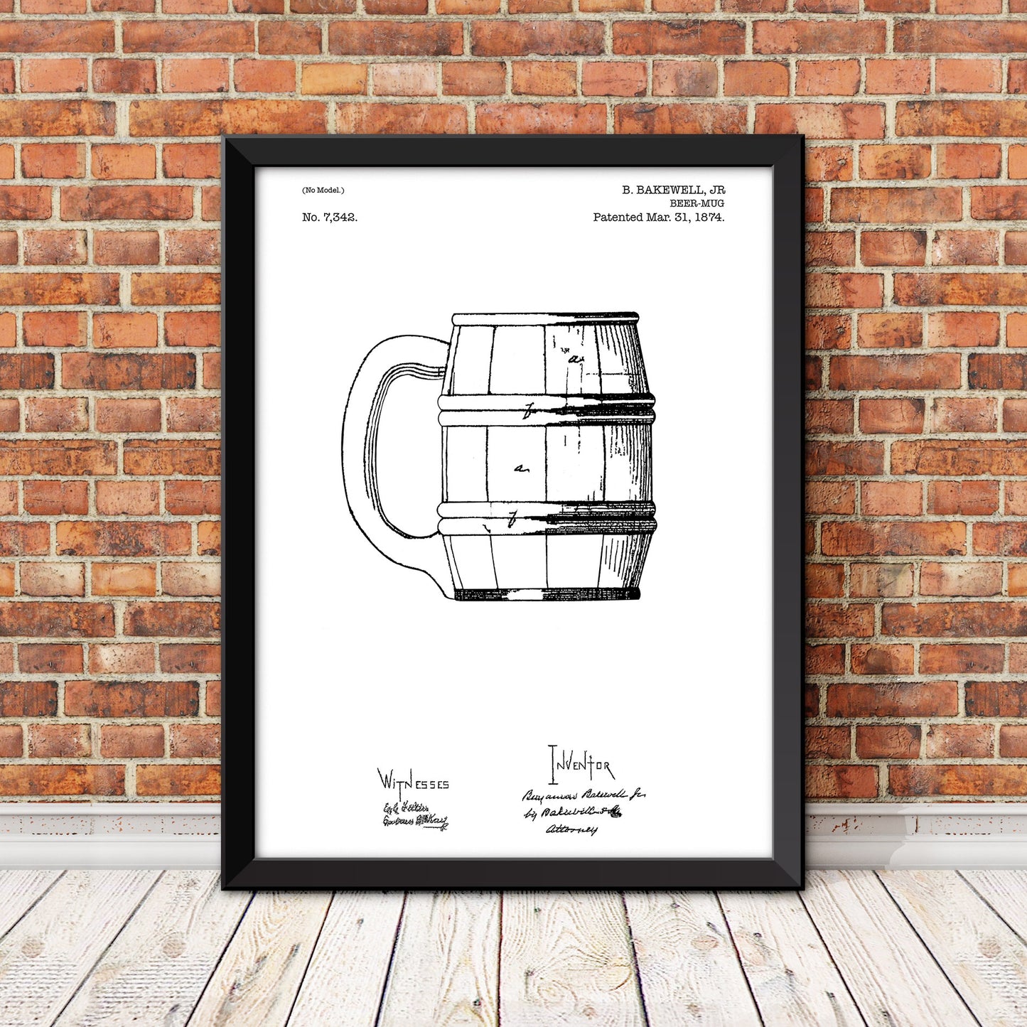 Beer Mug Patent Patent Print