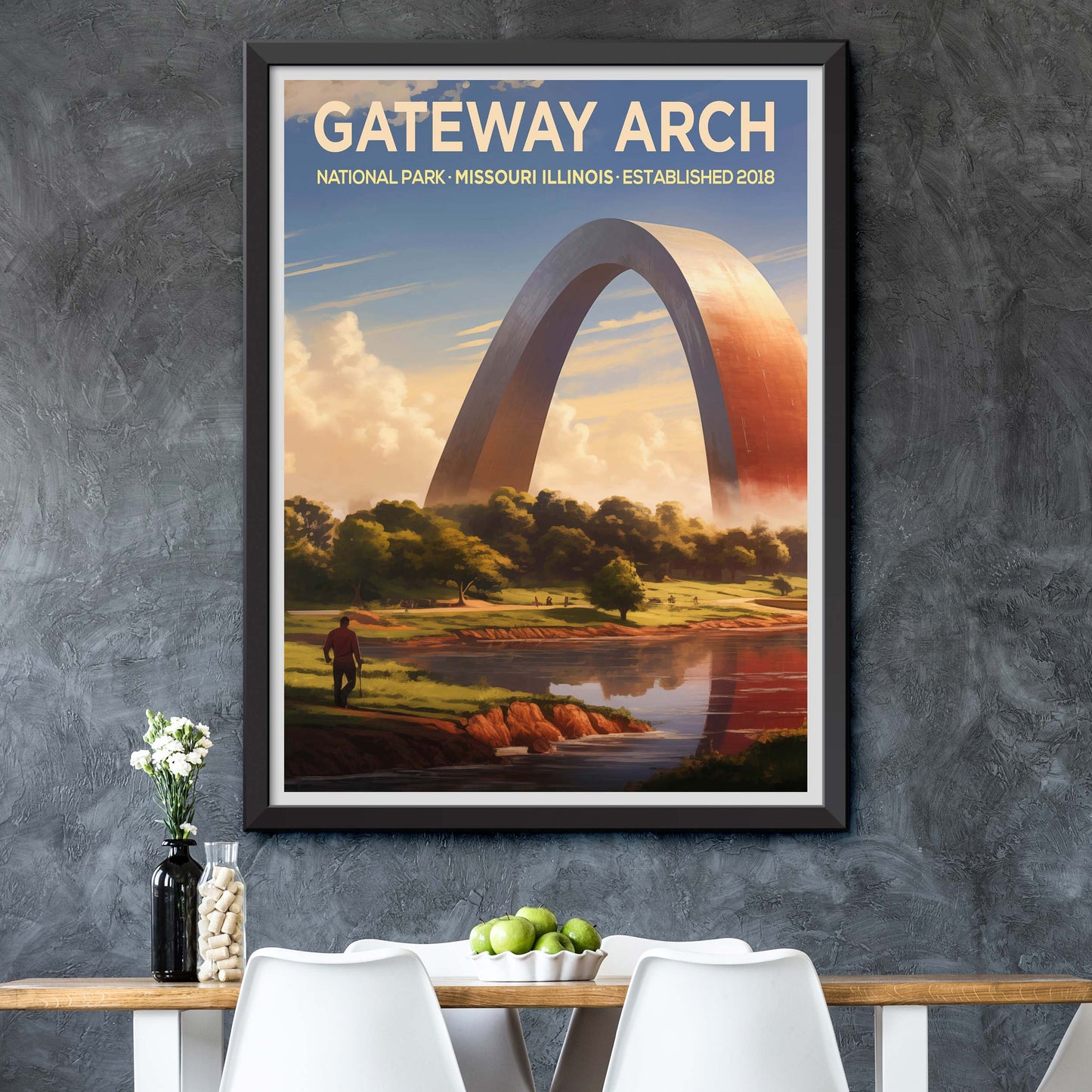 Gateway Arch traditional travel print