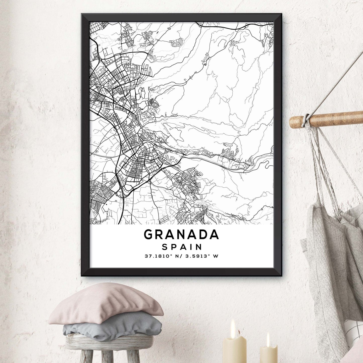 Granada,Spain Map Print