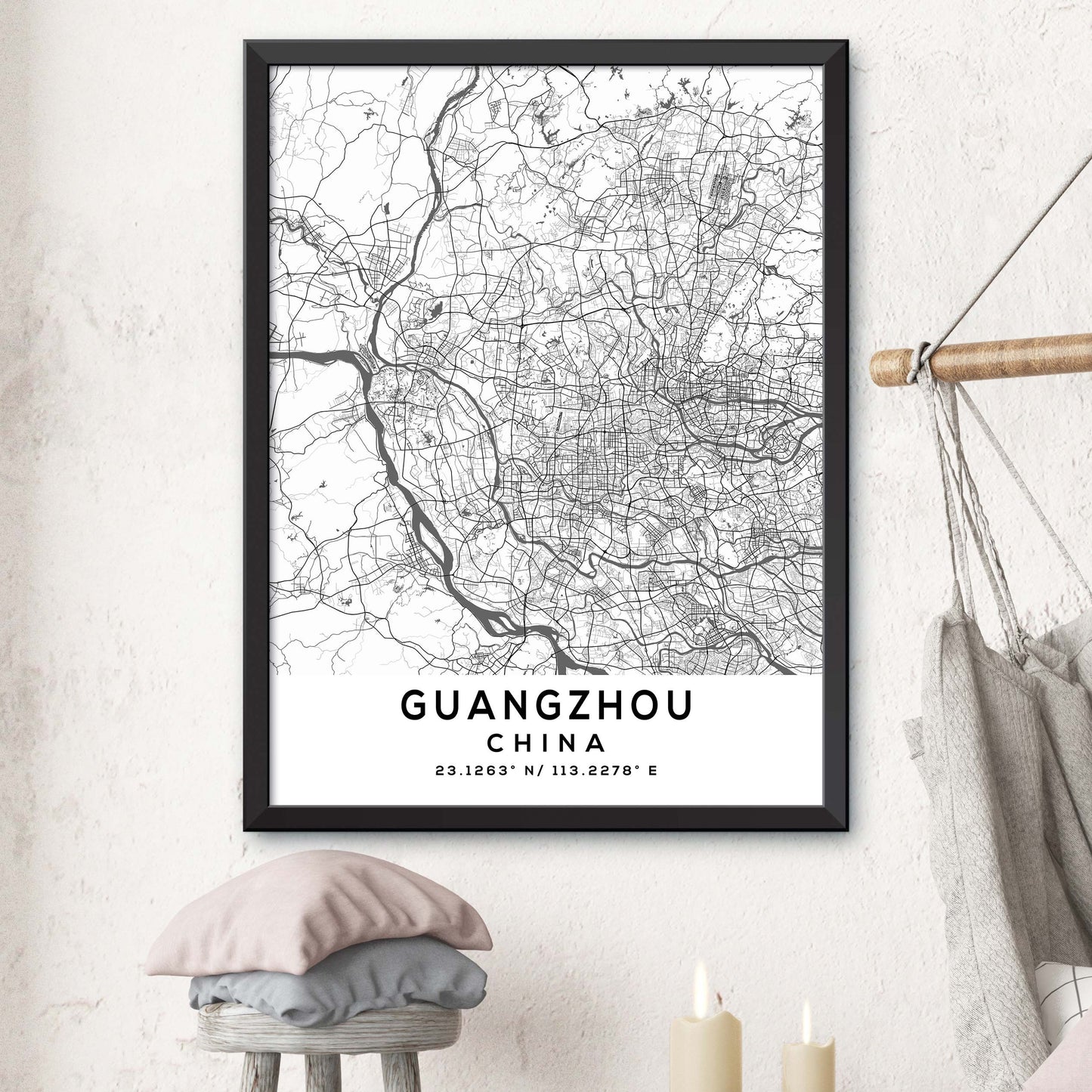 Guangzhou,China Map Print