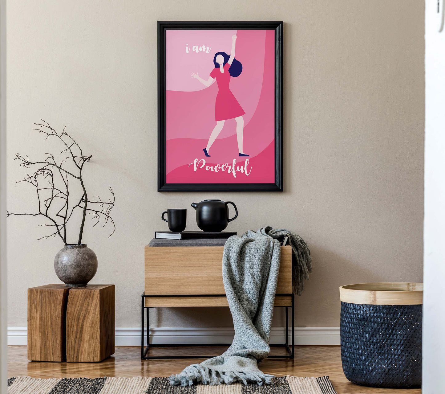Pink I Am Powerful Print