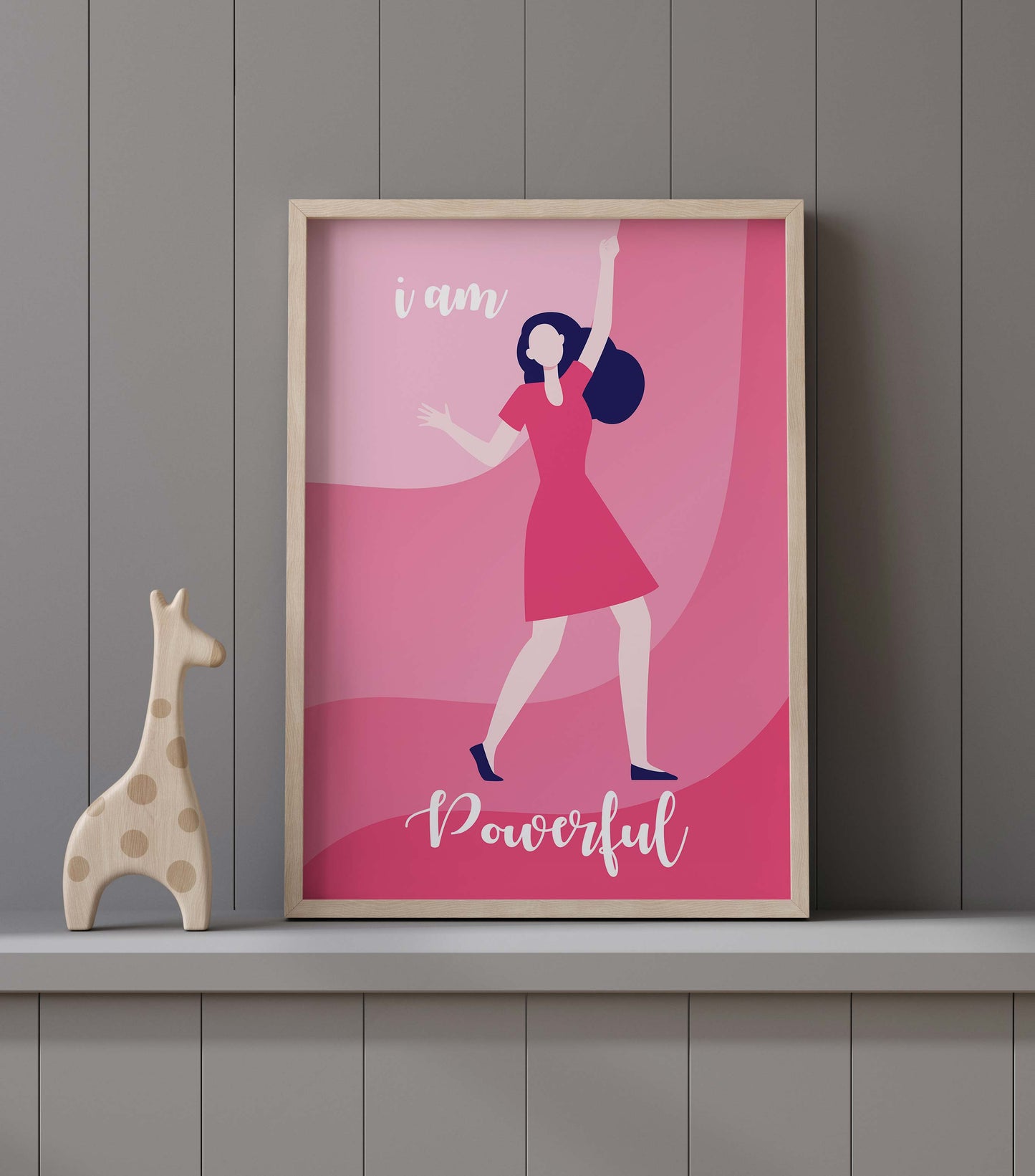 Pink I Am Powerful Print