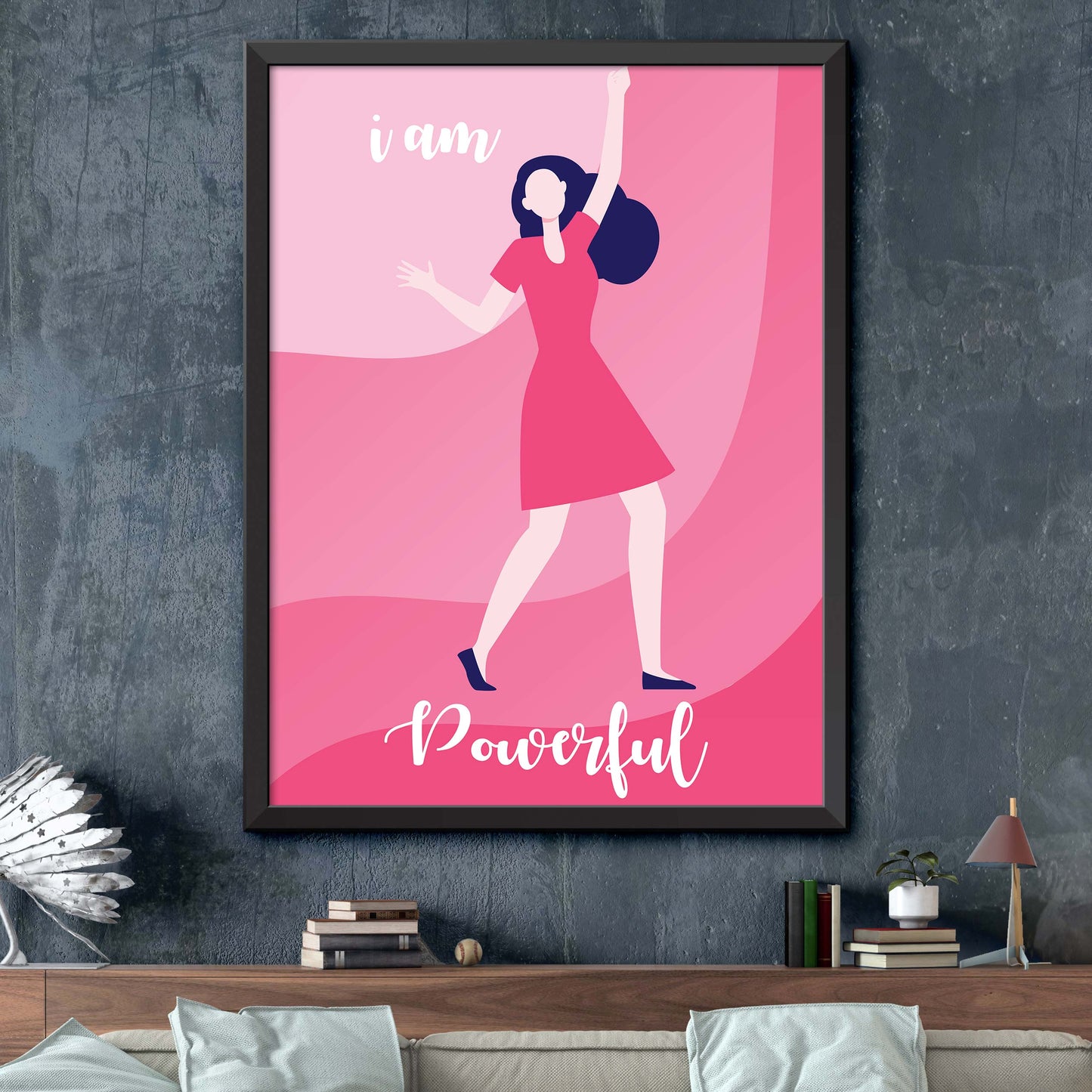 Pink I Am Powerful Print