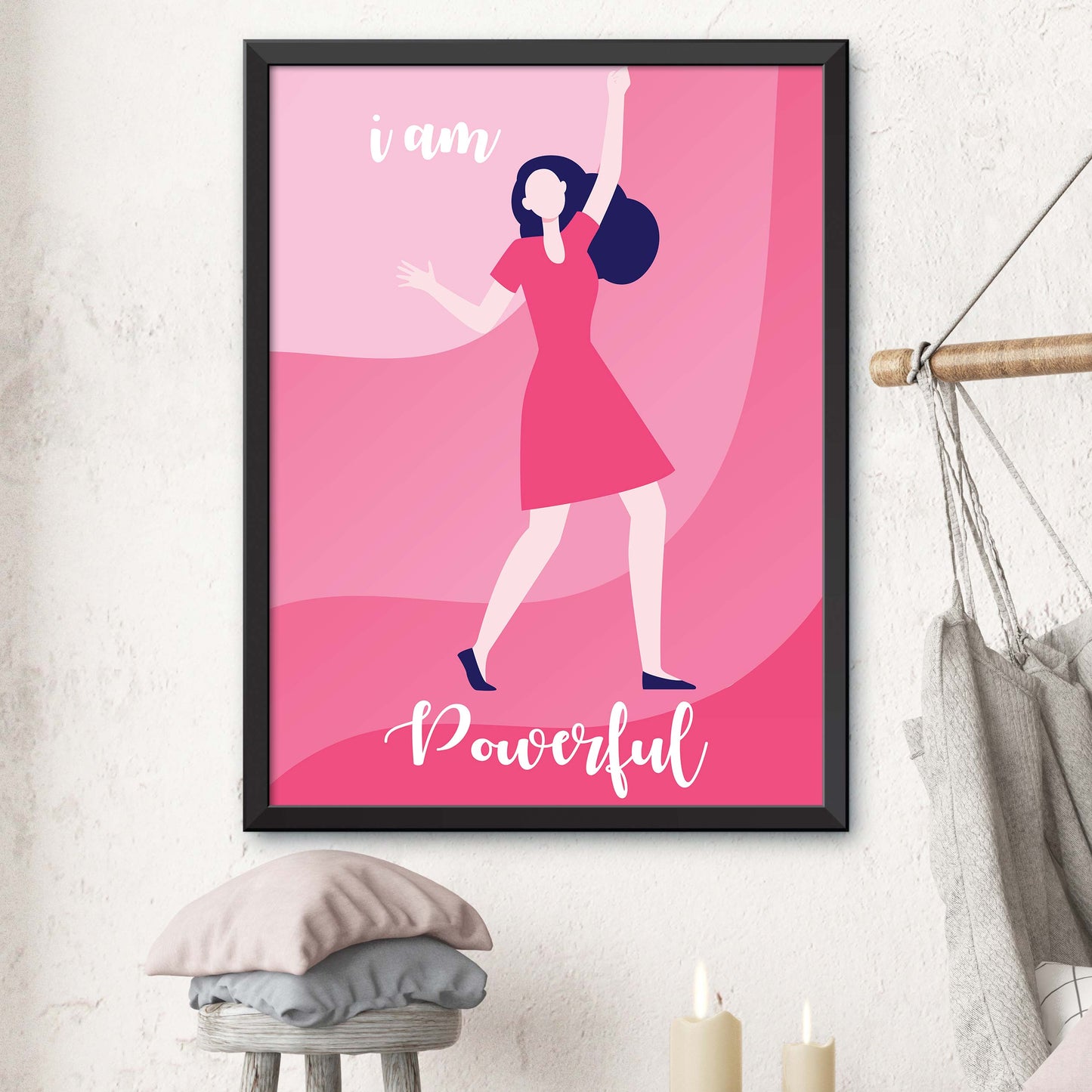 Pink I Am Powerful Print