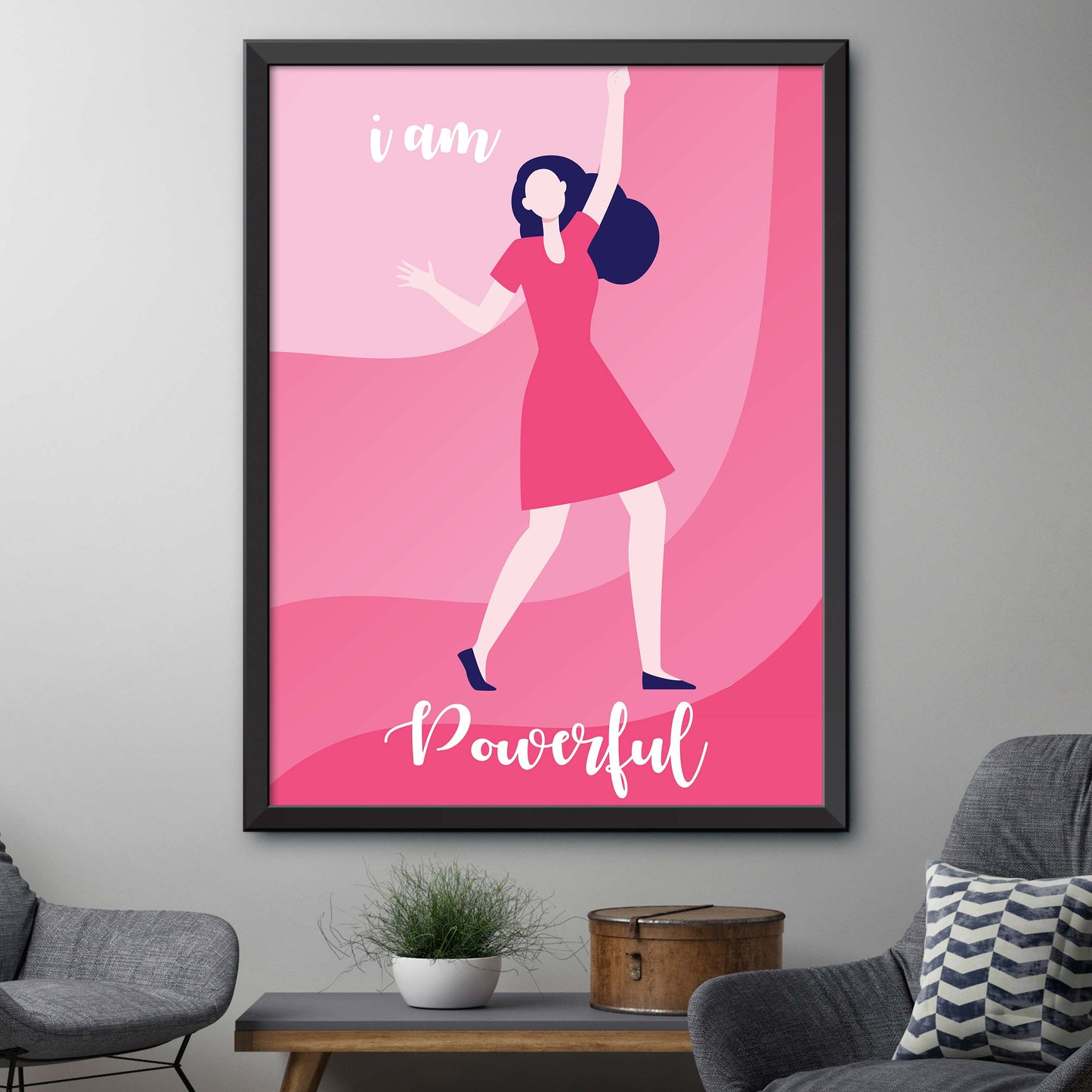 Pink I Am Powerful Print