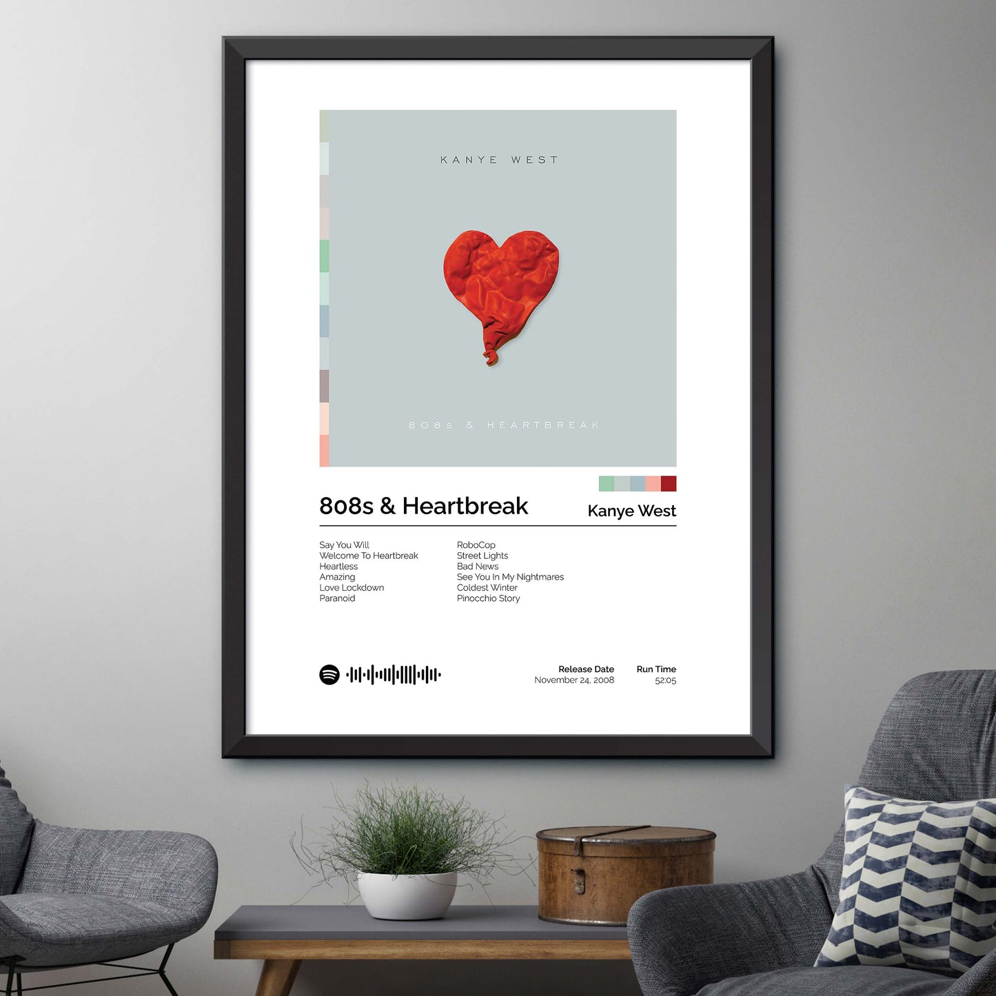 Kanye West - 808s & Heartbreak Album Cover Print