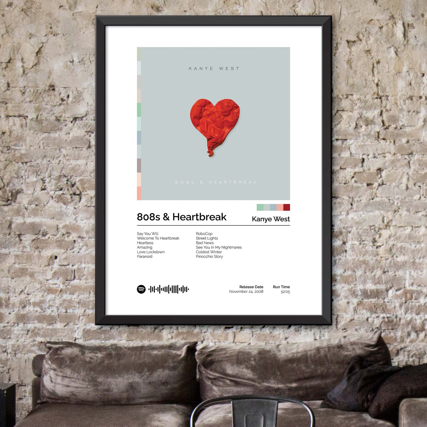 Kanye West - 808s & Heartbreak Album Cover Print