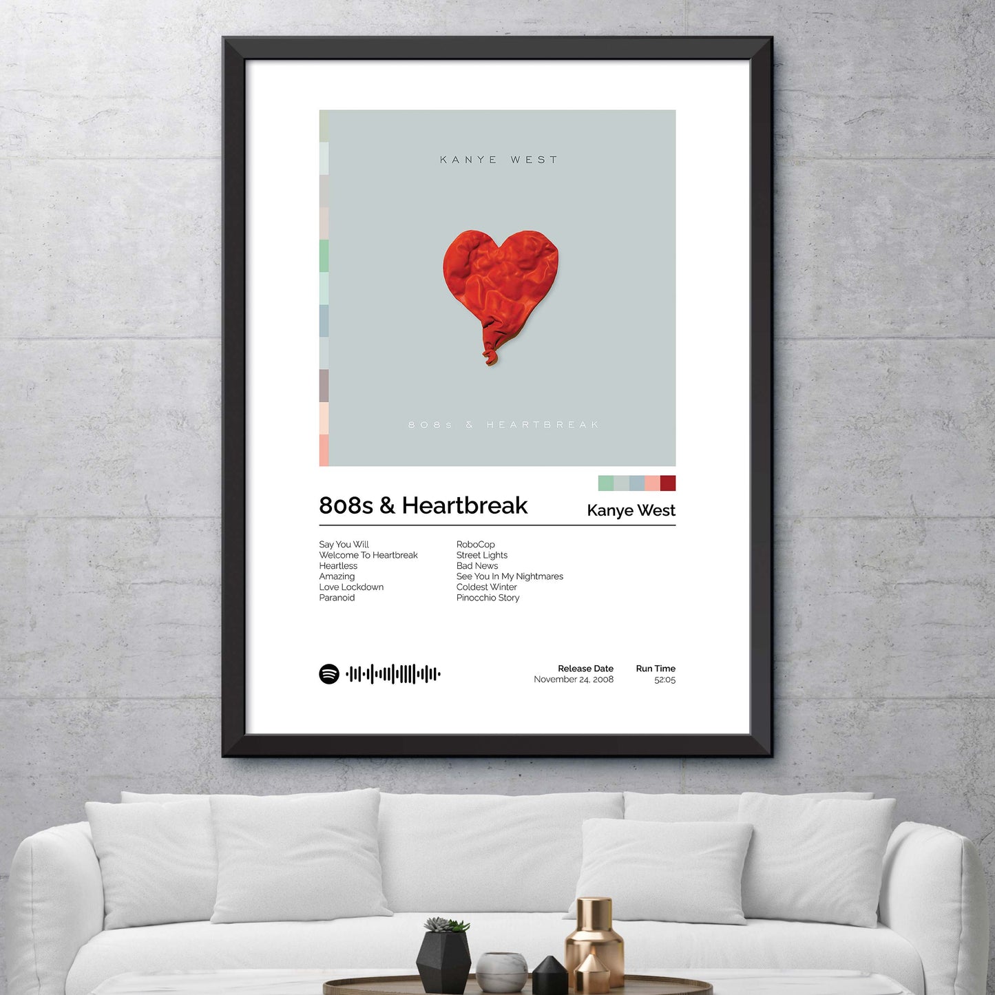 Kanye West - 808s & Heartbreak Album Cover Print