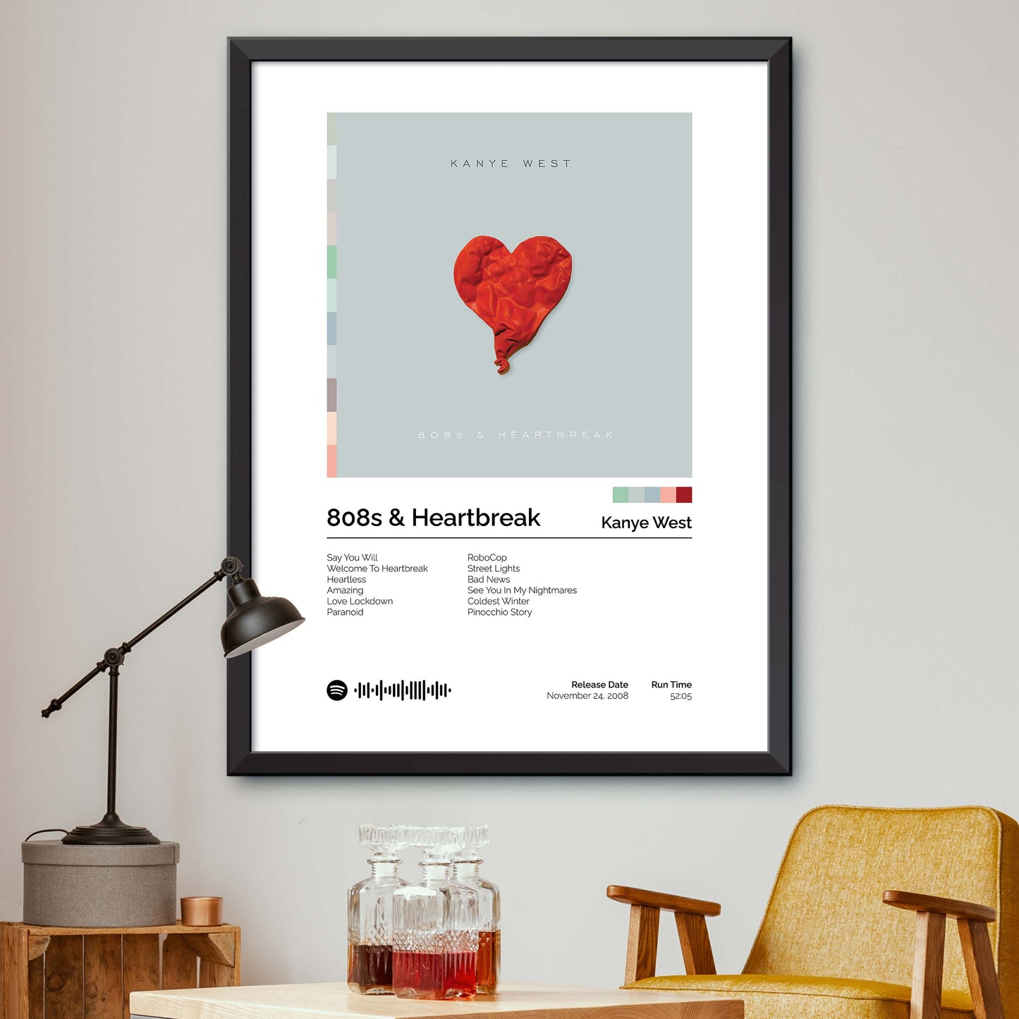 Kanye West - 808s & Heartbreak Album Cover Print