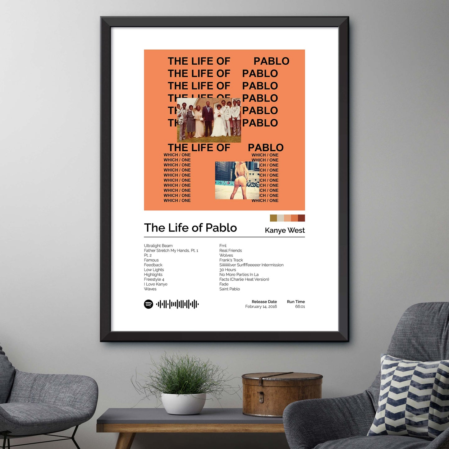 Kanye West - The Life of Pablo S1 Album Cover Print