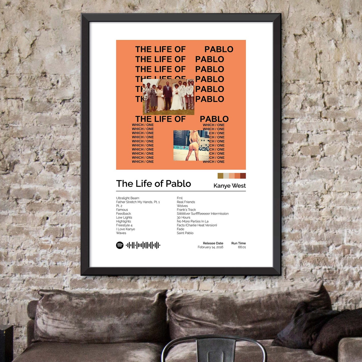 Kanye West - The Life of Pablo S1 Album Cover Print