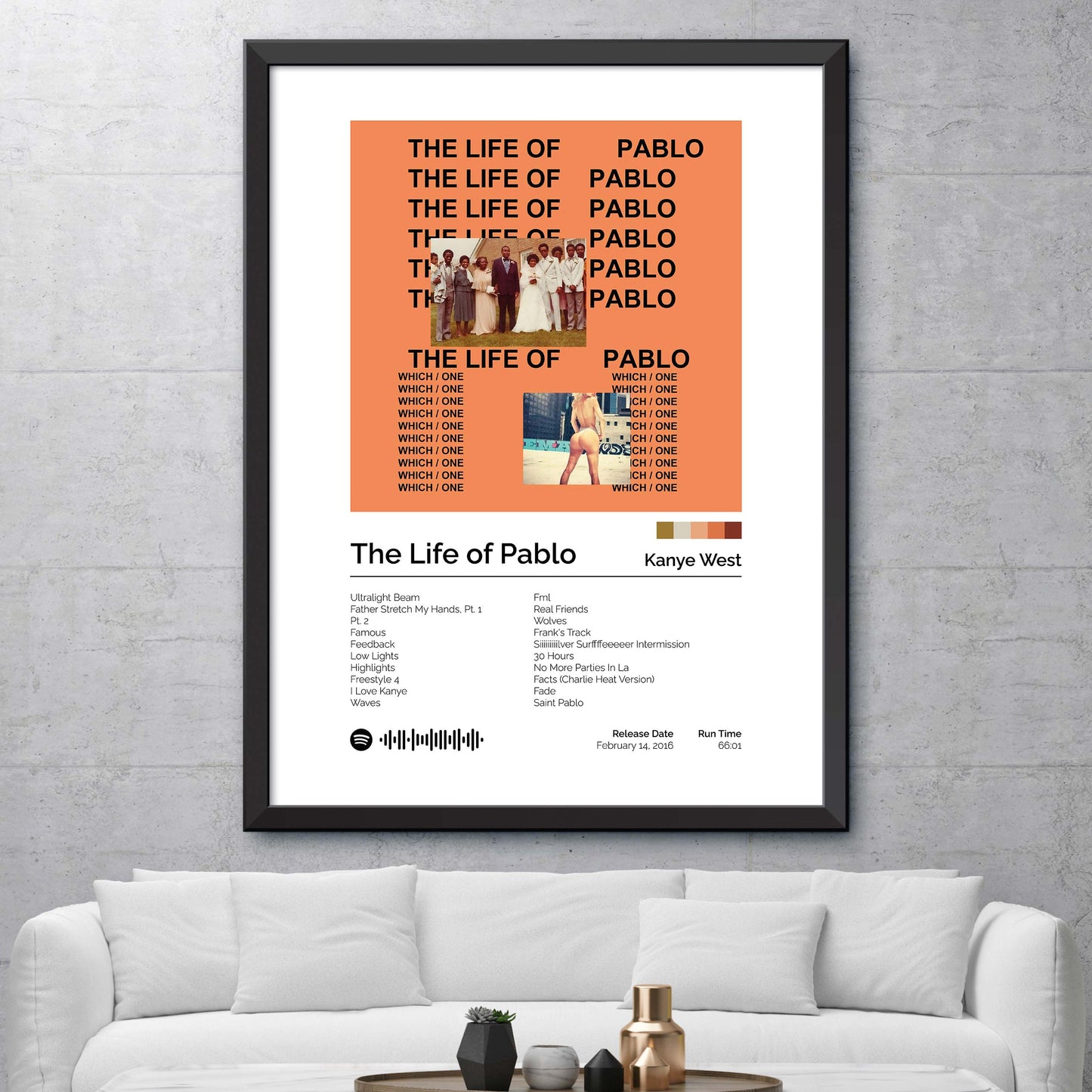 Kanye West - The Life of Pablo S1 Album Cover Print