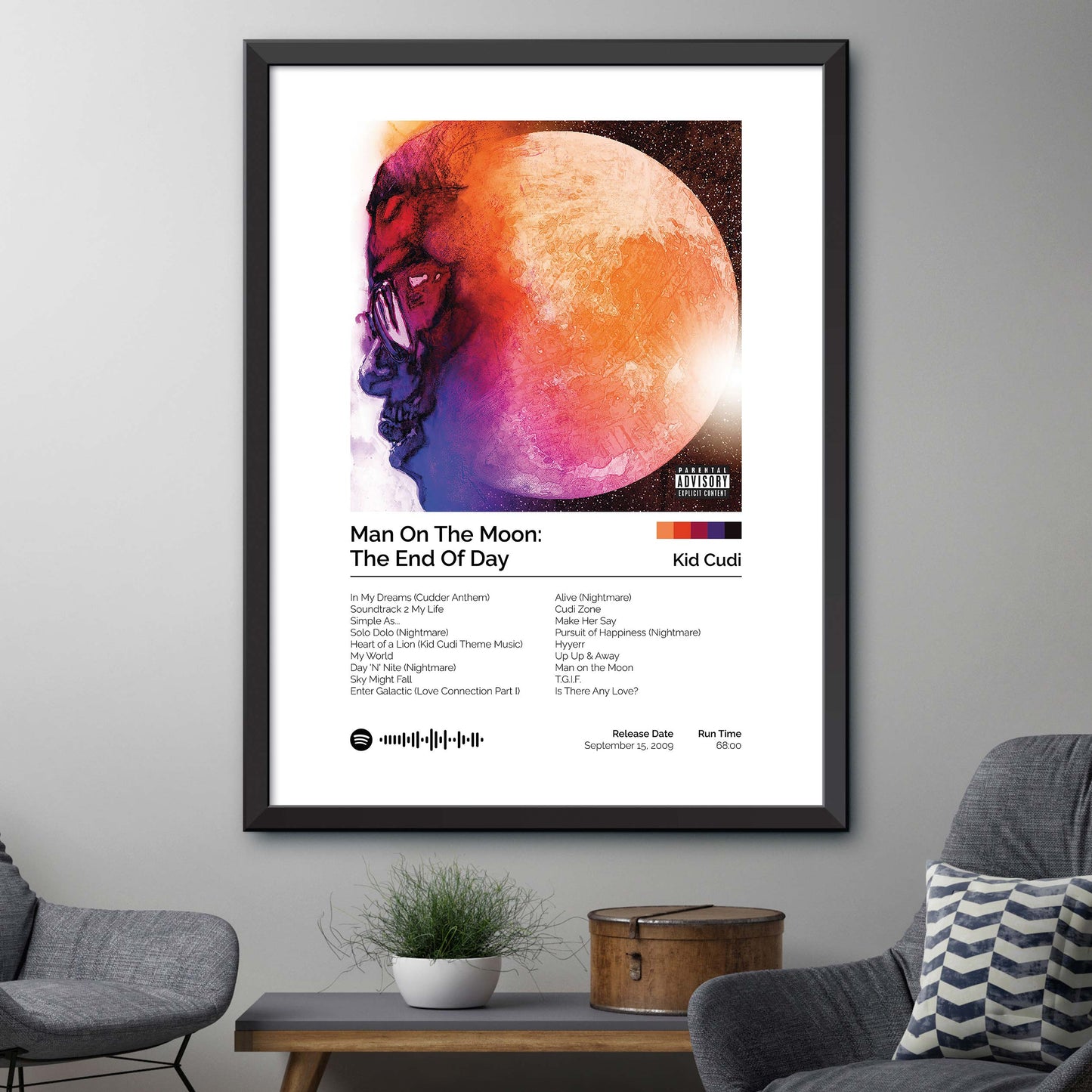 Kid Cudi - Man On The Moon The End Of Day Album Cover Print