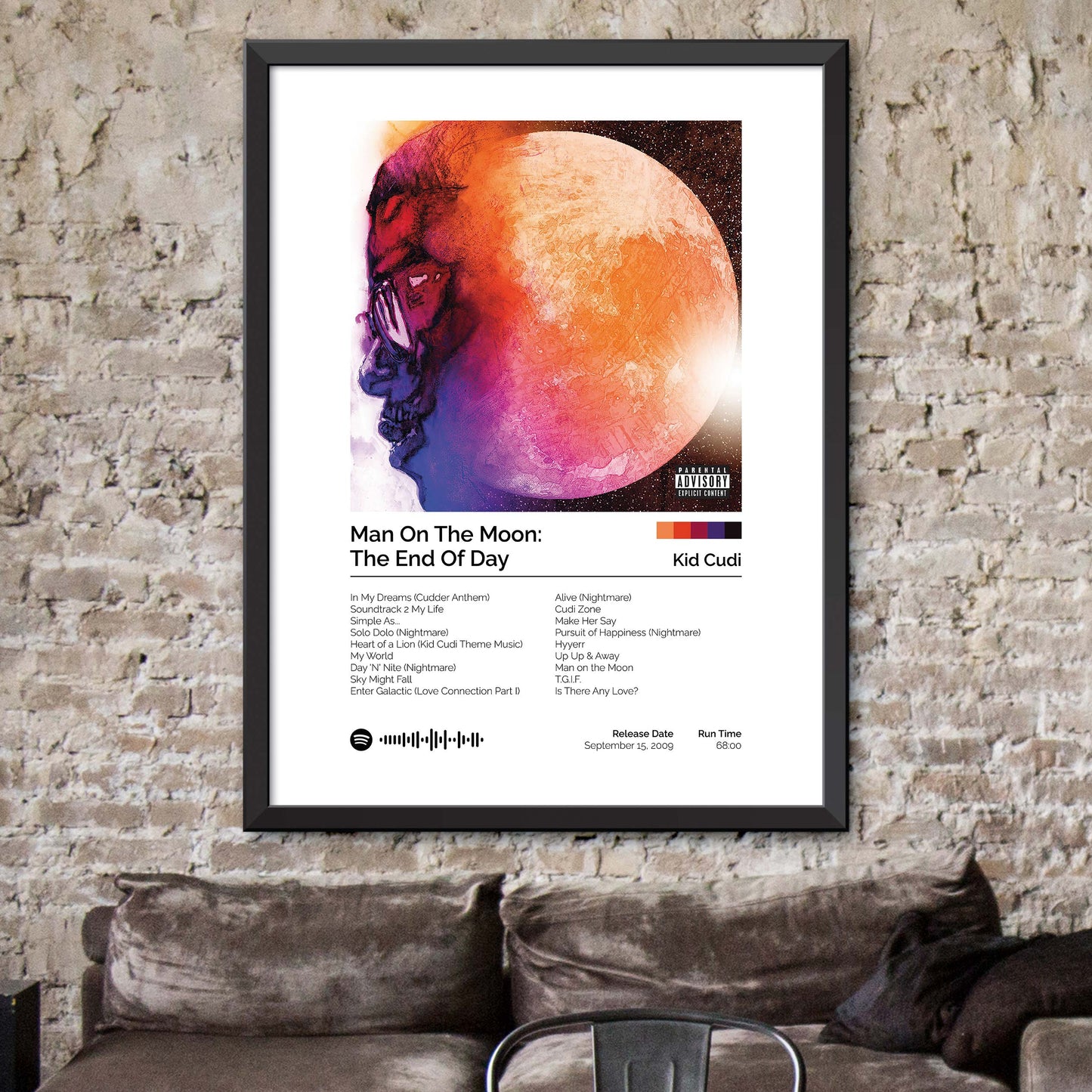 Kid Cudi - Man On The Moon The End Of Day Album Cover Print
