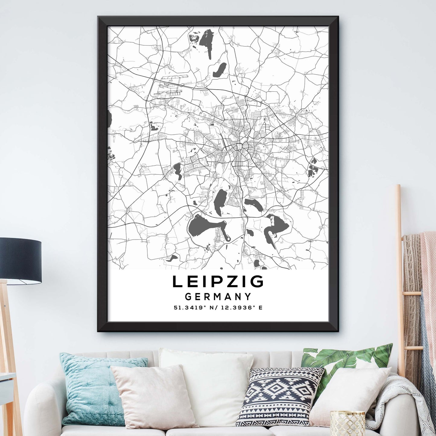 Leipzig,Germany Map Print