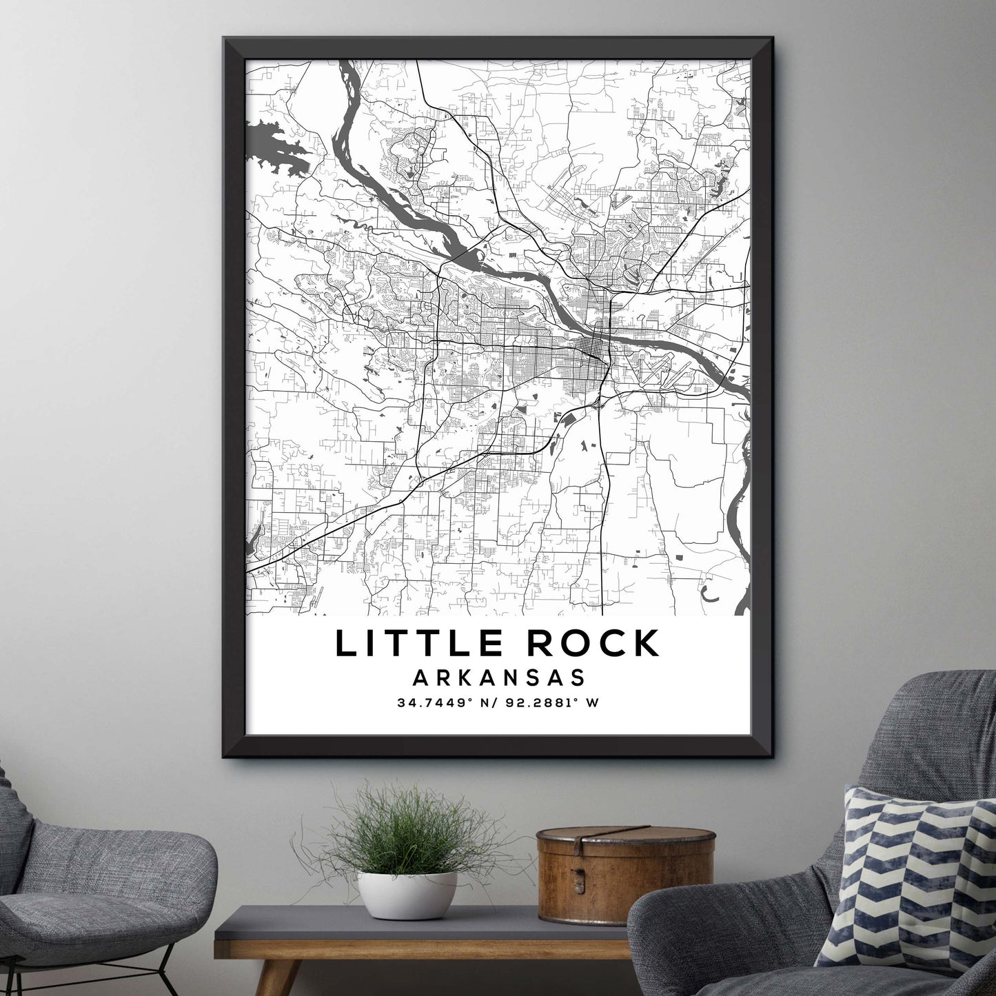 Little-Rock,Arkansas Map Print