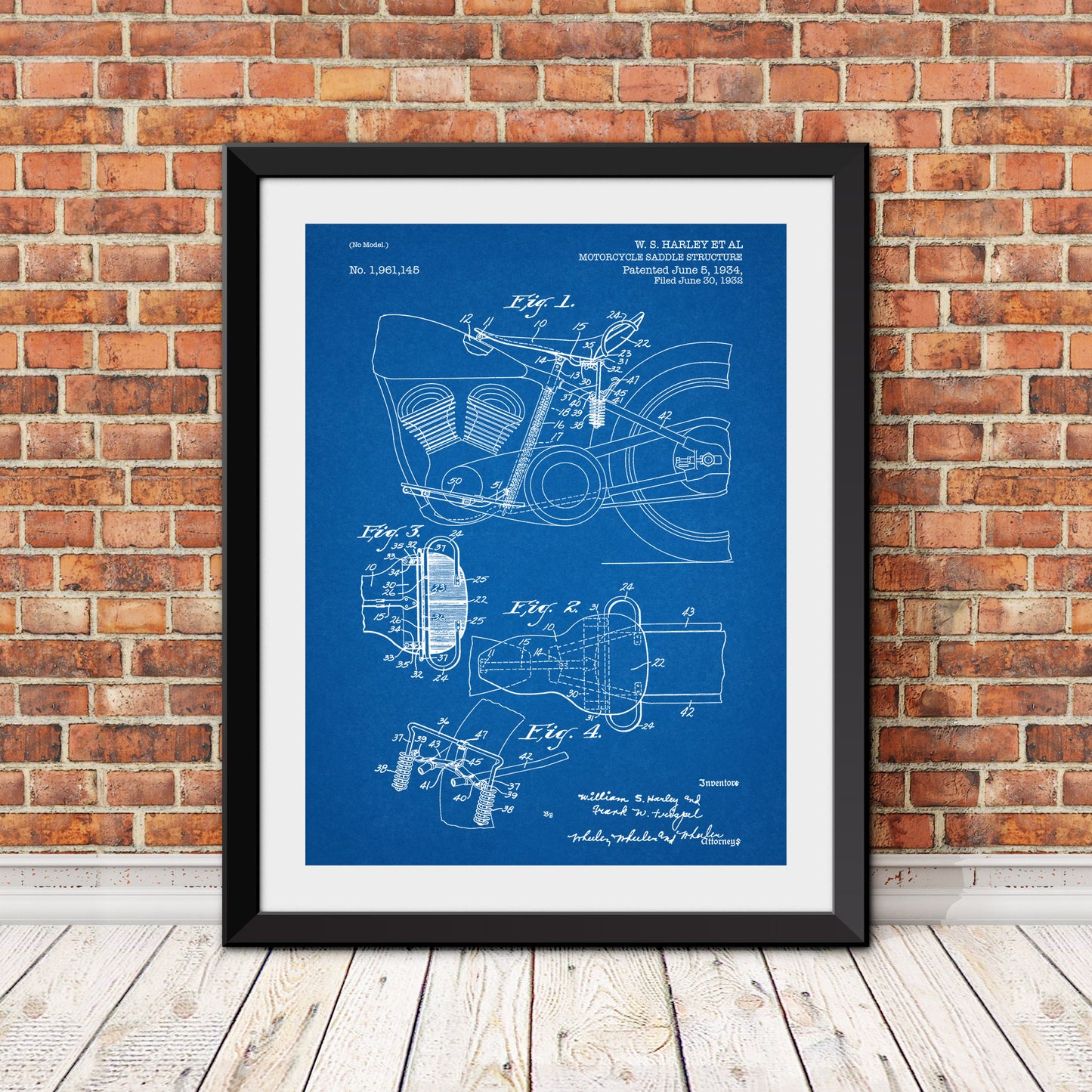 Harley Davidson Saddle Structure Patent Patent Print