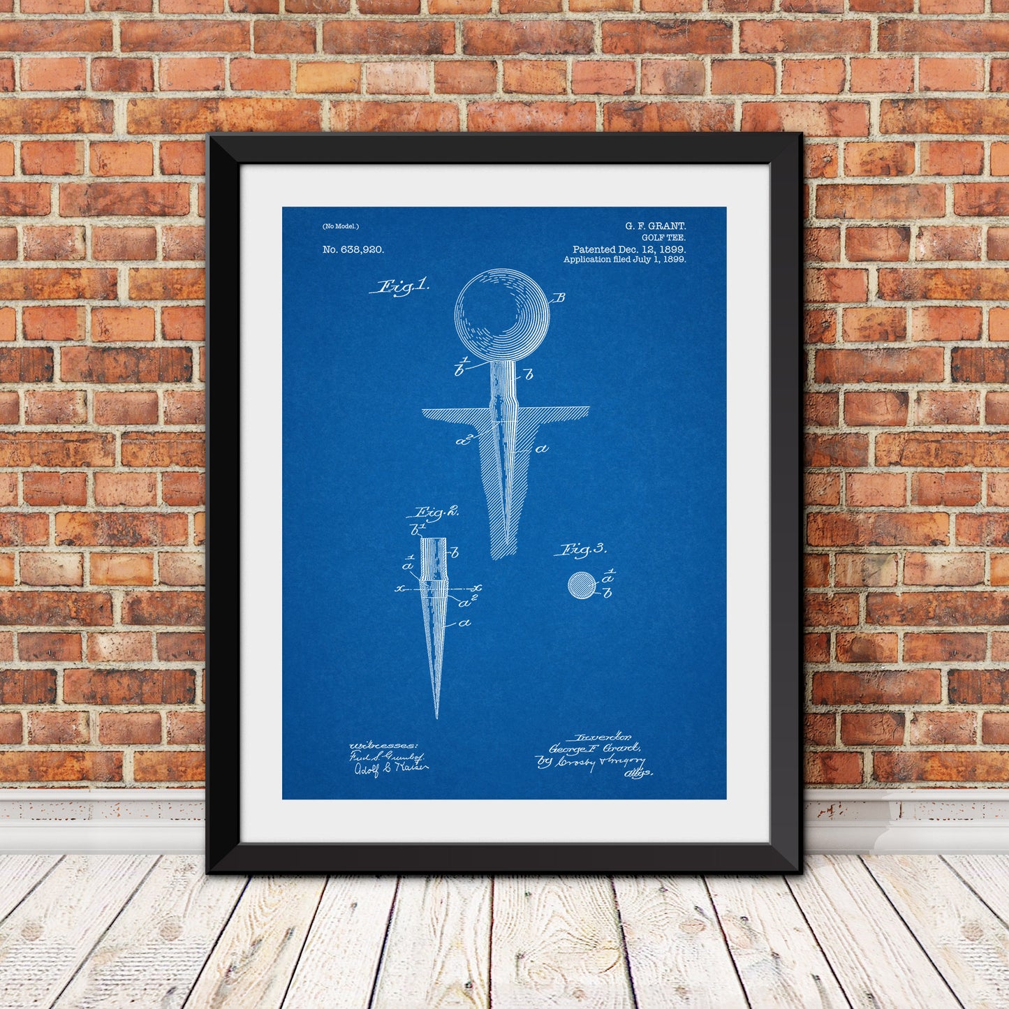 Golf Tee Patent Patent Print