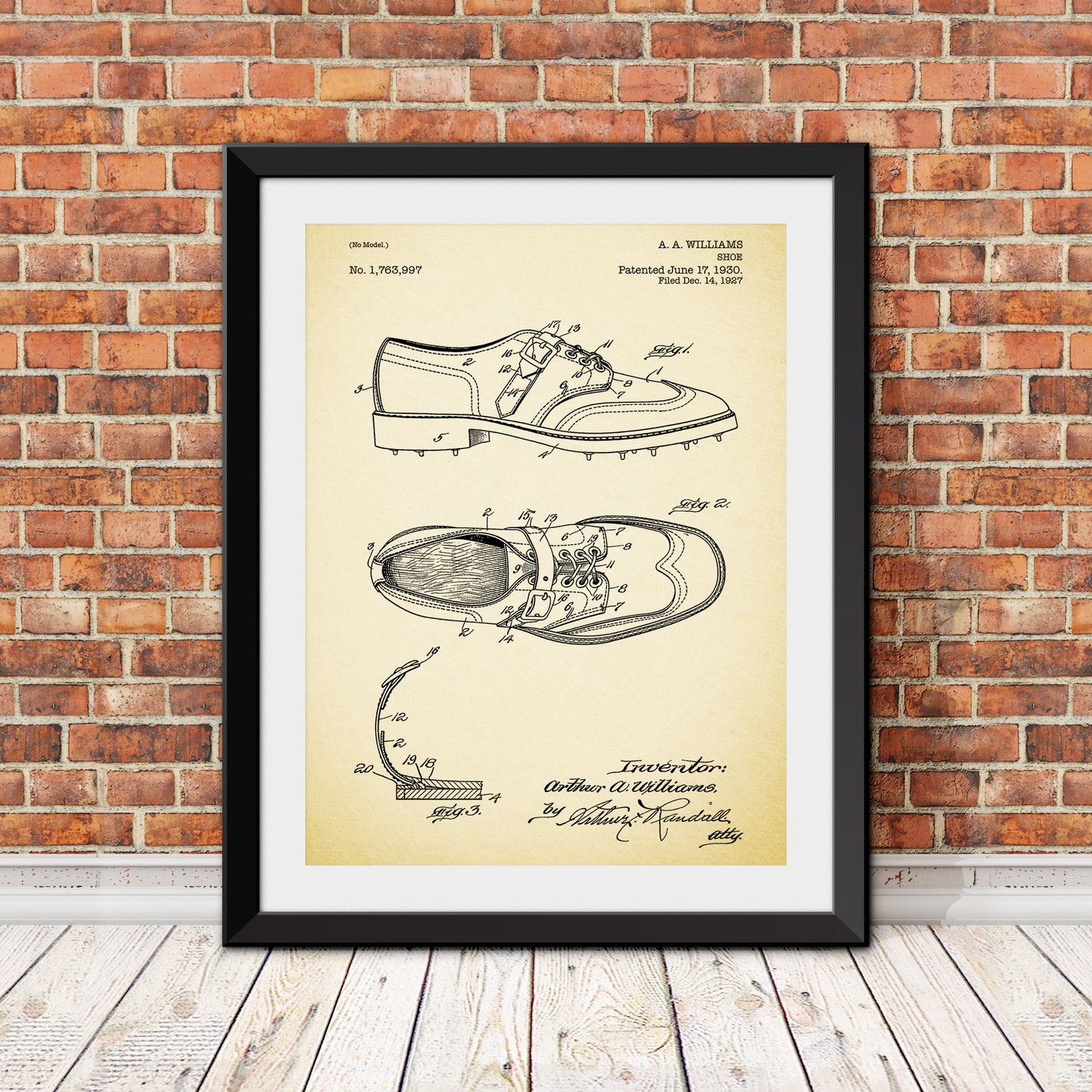Golf Shoe Patent Patent Print