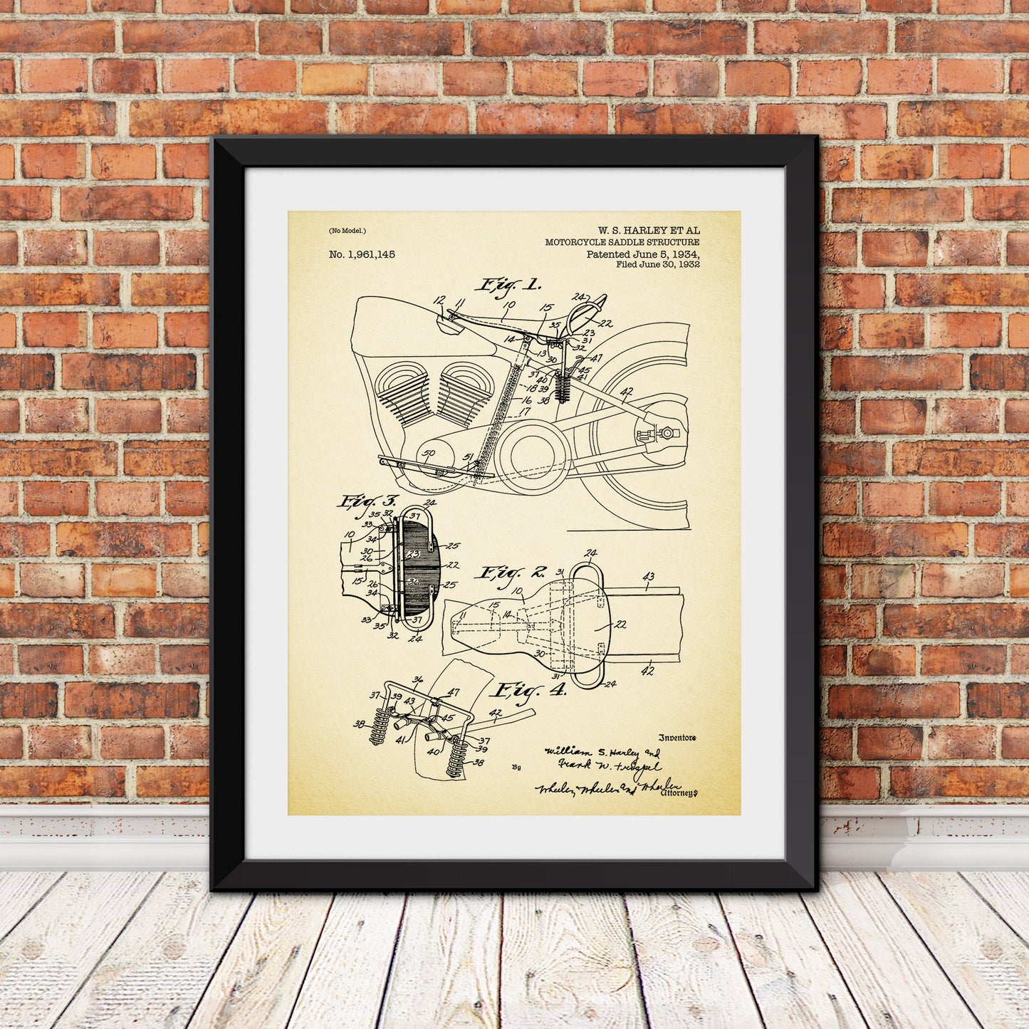 Harley Davidson Saddle Structure Patent Patent Print