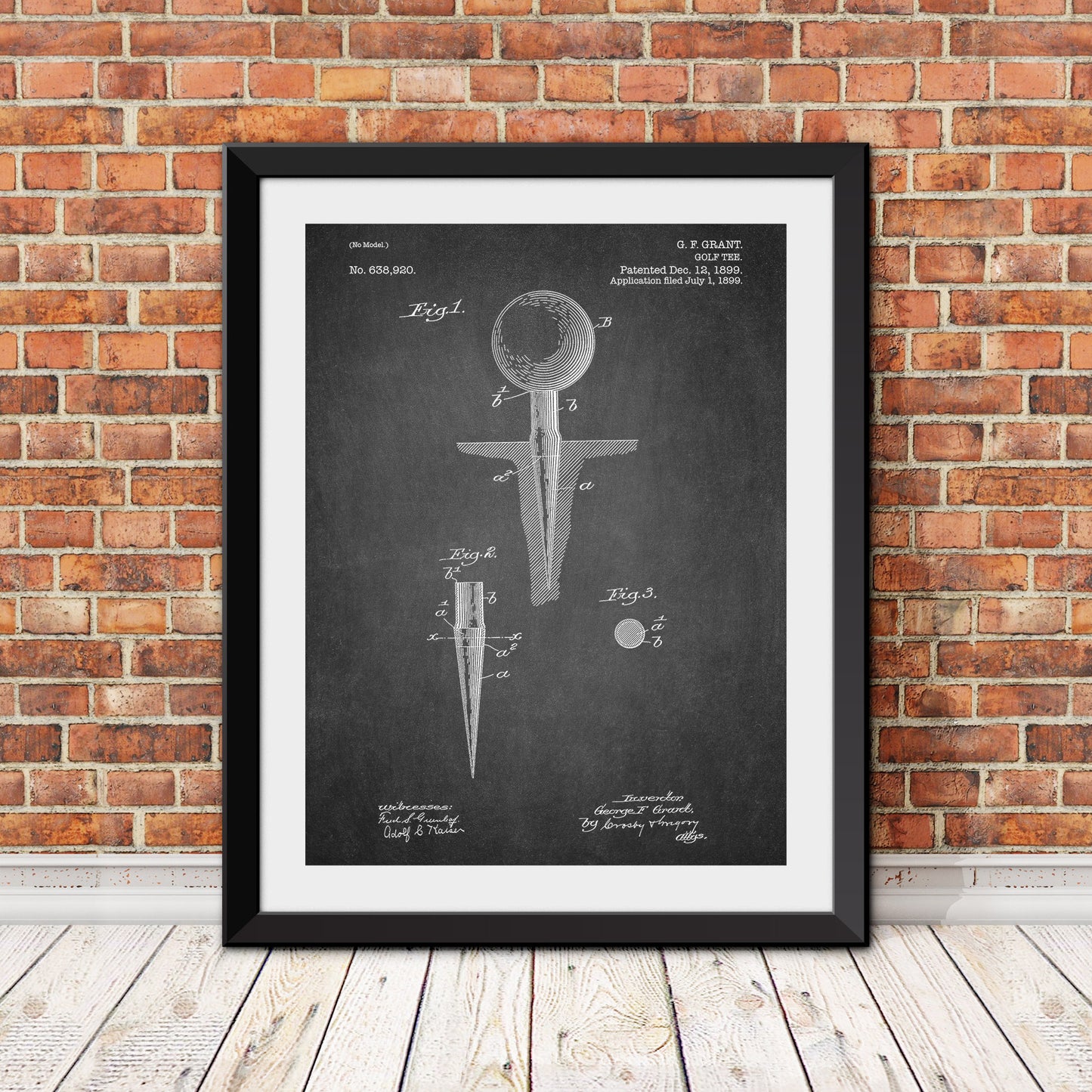 Golf Tee Patent Patent Print