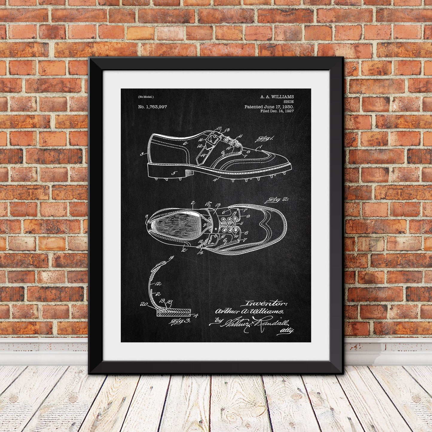 Golf Shoe Patent Patent Print