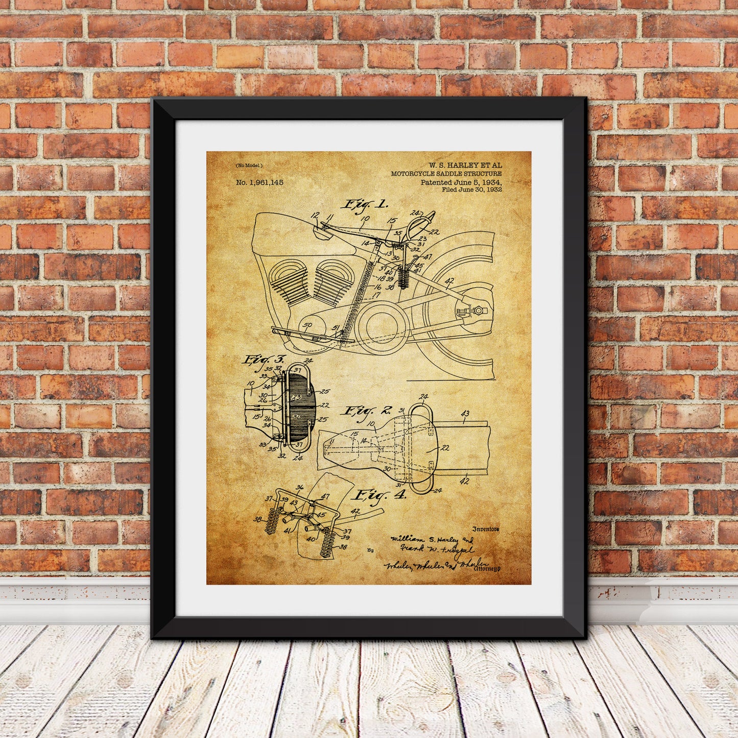 Harley Davidson Saddle Structure Patent Patent Print