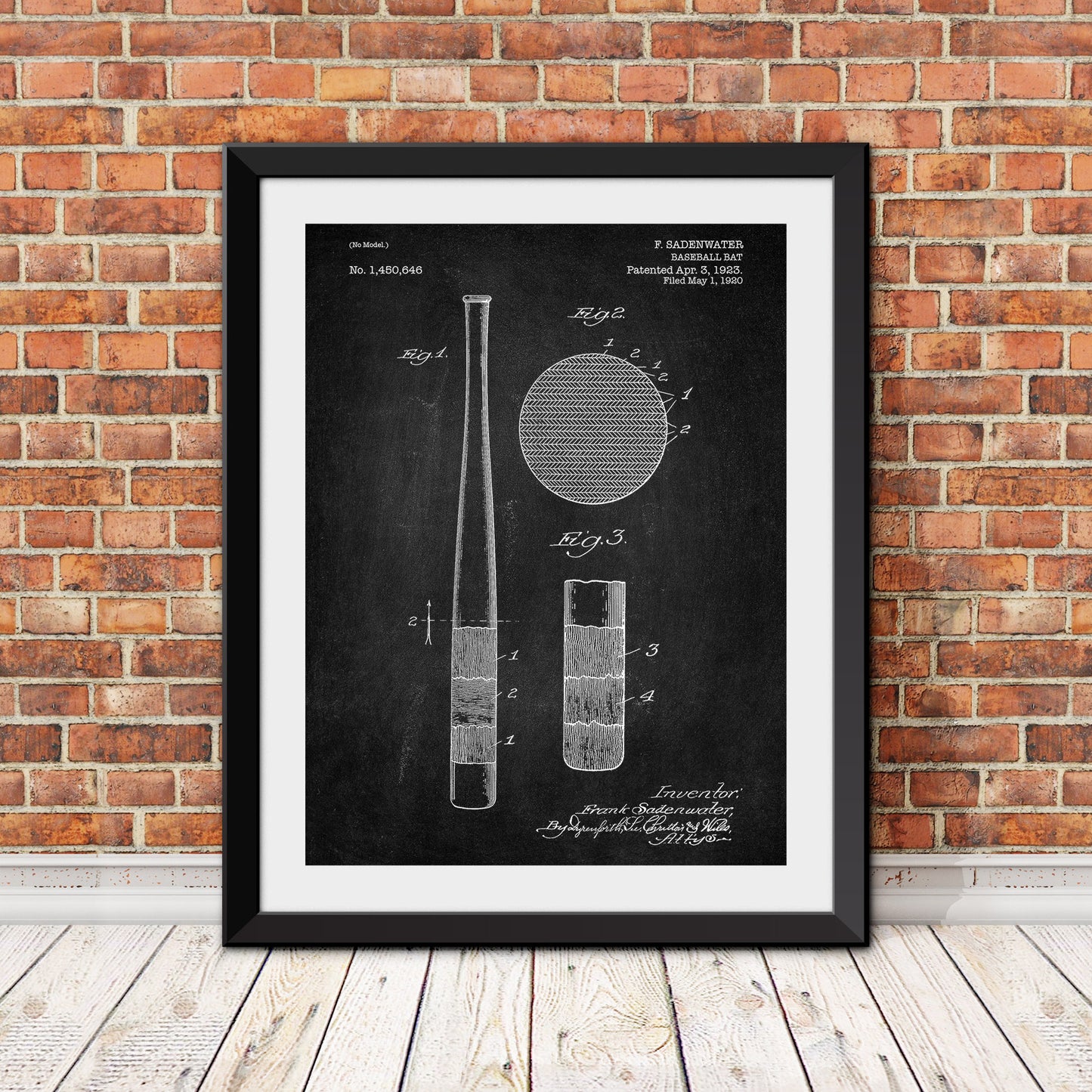 Baseball Bat Patent Print (Version 2)