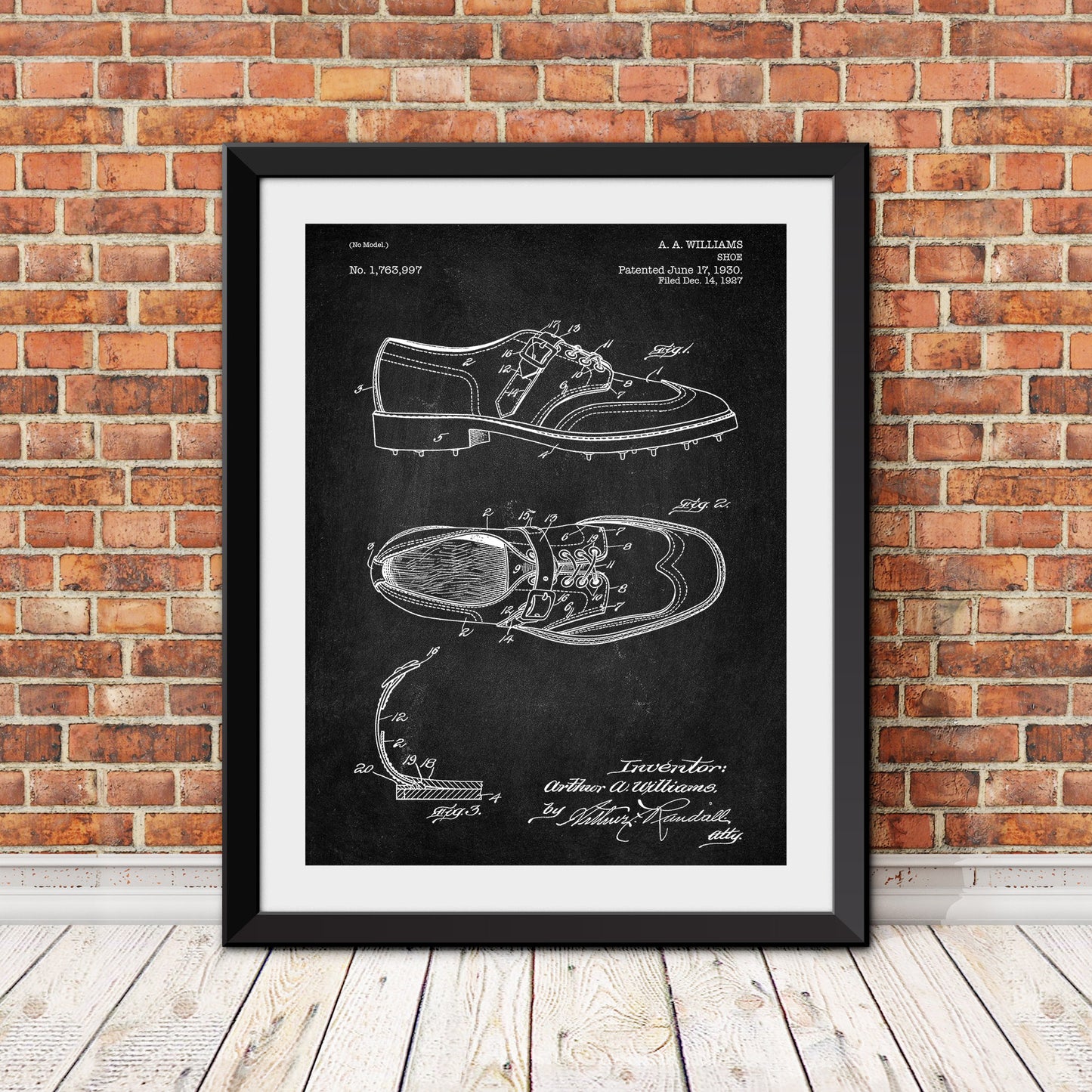 Golf Shoe Patent Patent Print