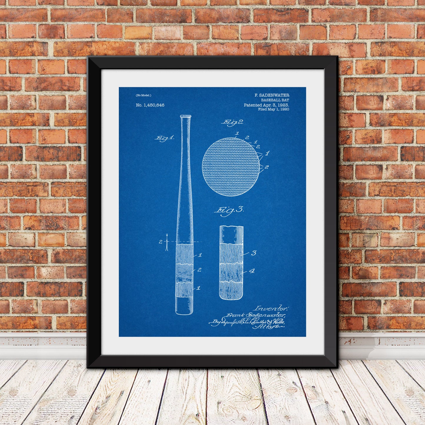 Baseball Bat Patent Print (Version 2)