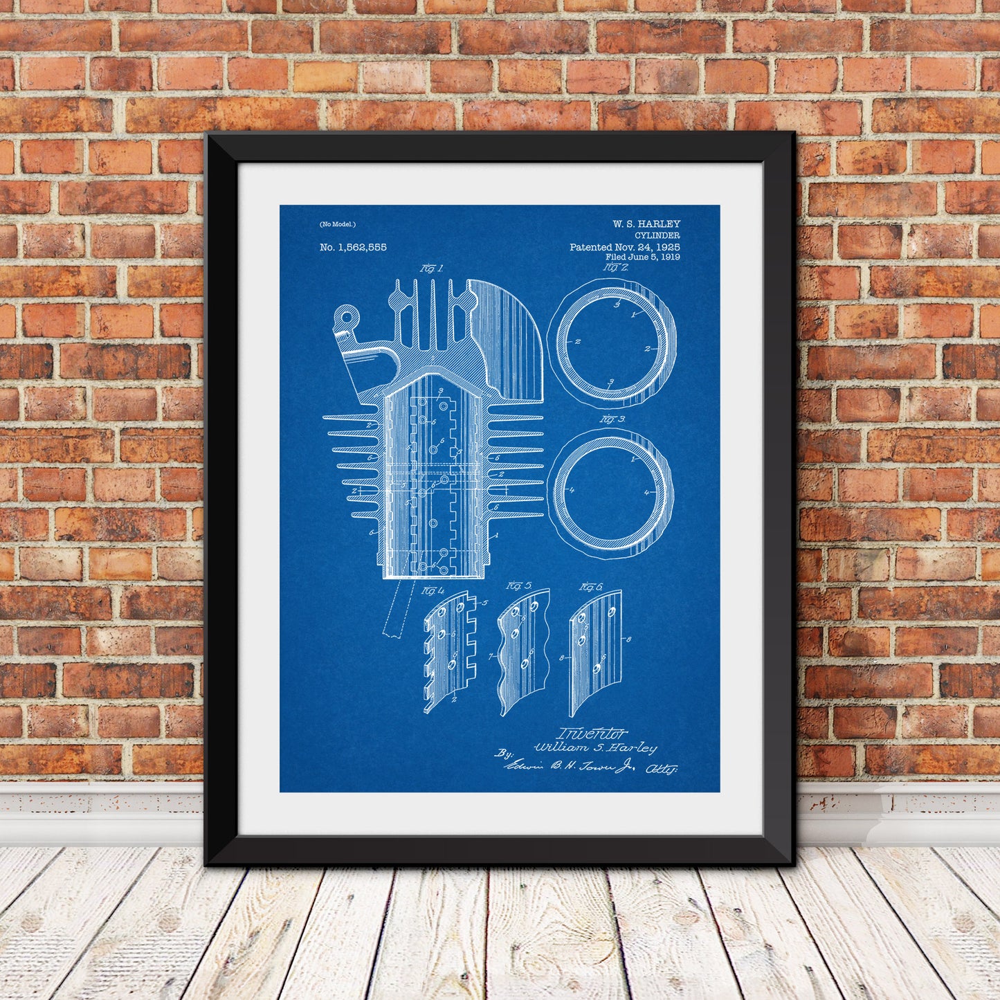 Harley Davidson Cylinder Patent Patent Print