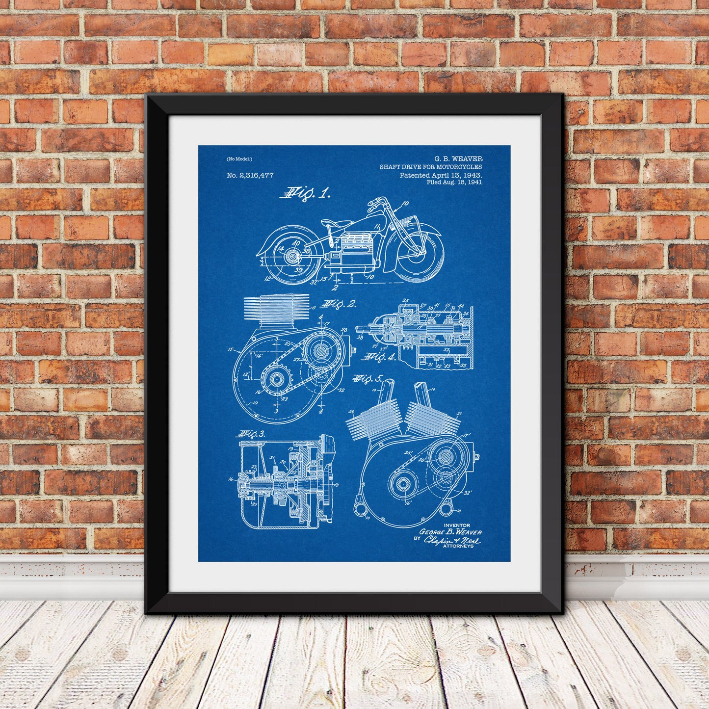 Motorcycle Drive Shaft Patent Print