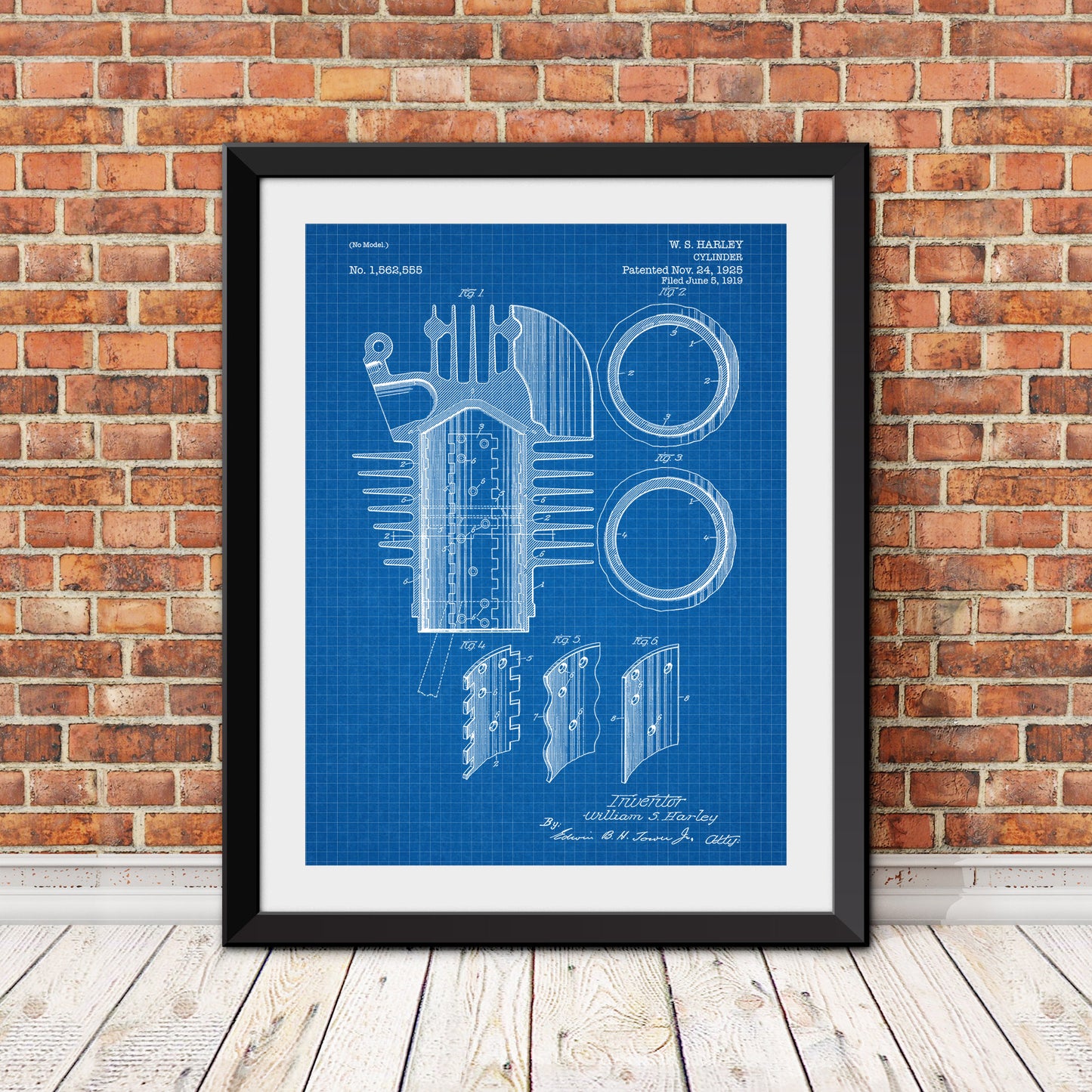 Harley Davidson Cylinder Patent Patent Print