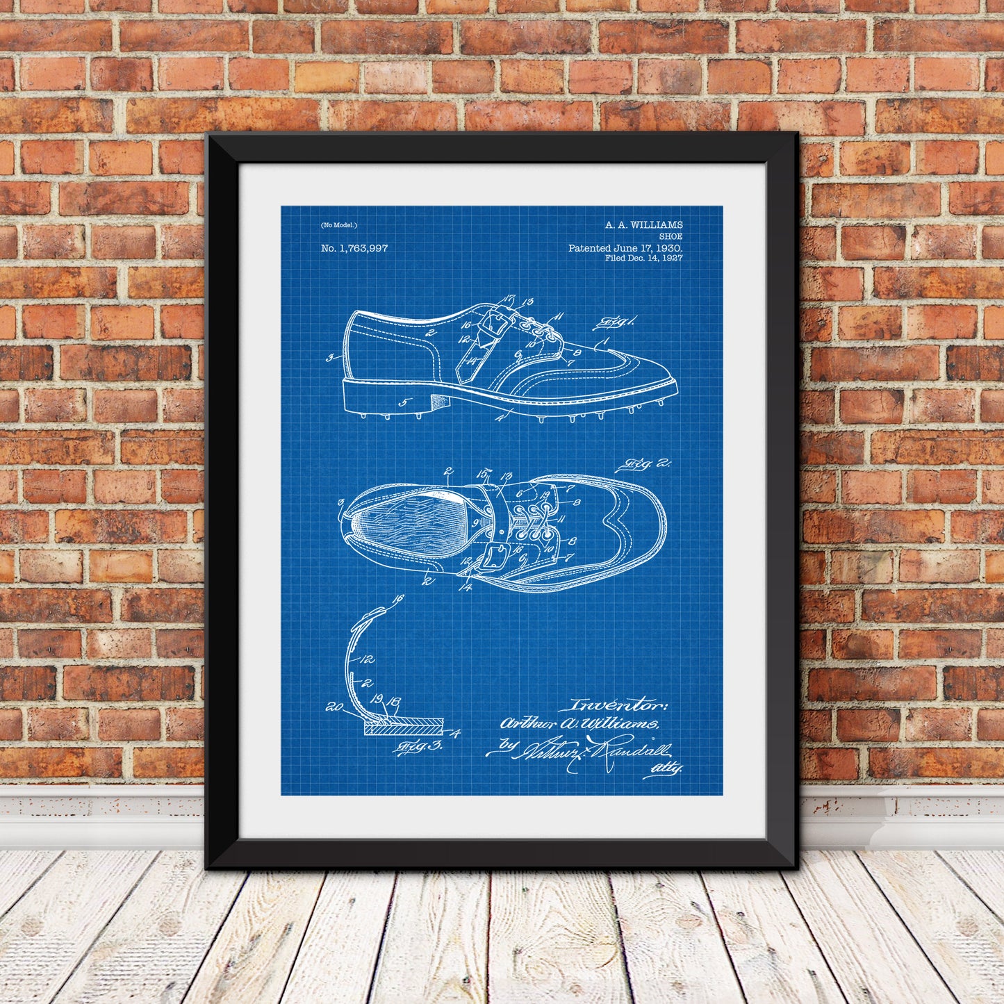 Golf Shoe Patent Patent Print