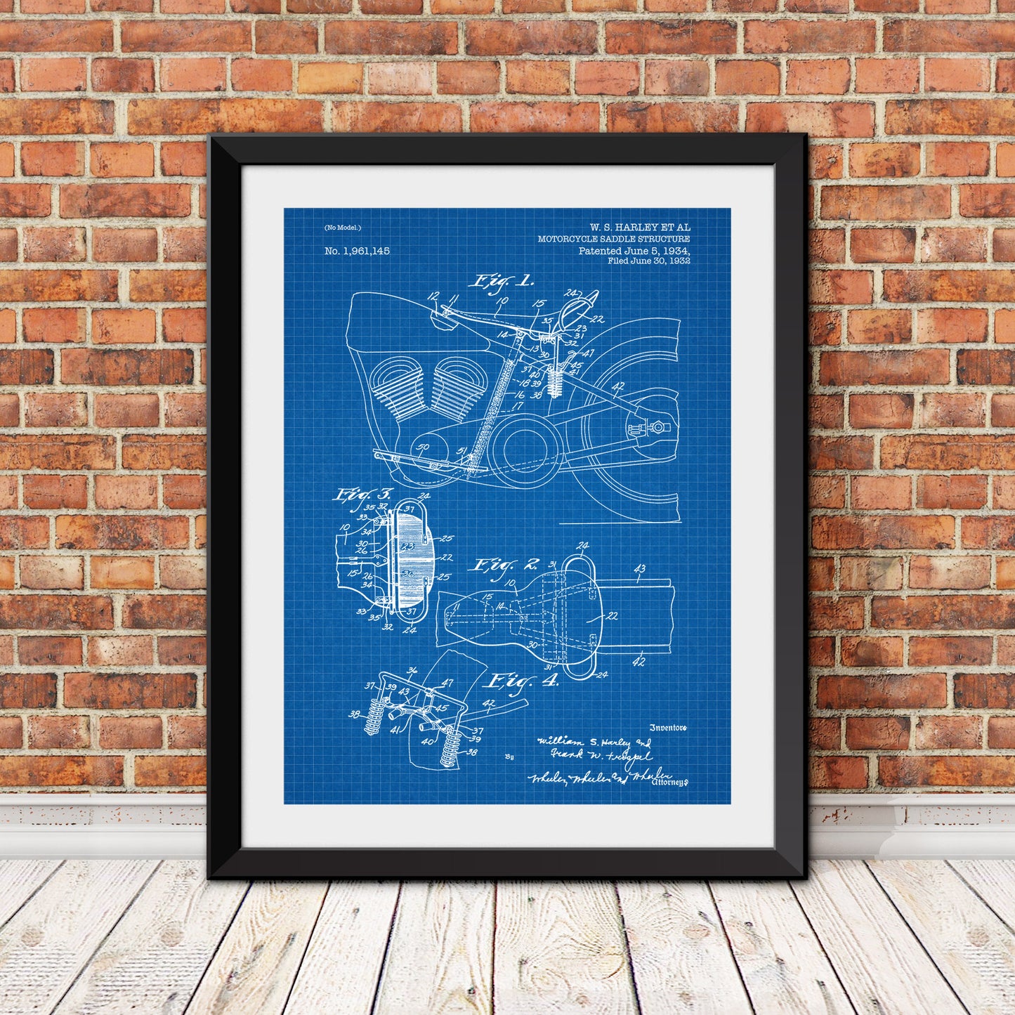Harley Davidson Saddle Structure Patent Patent Print