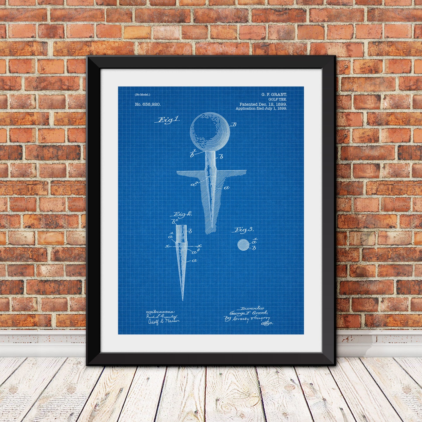 Golf Tee Patent Patent Print