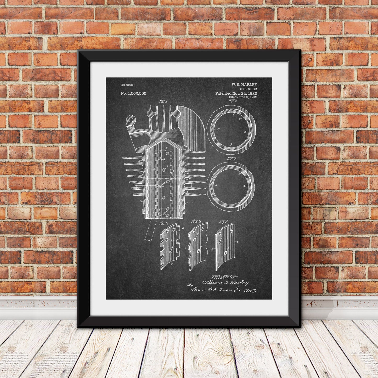 Harley Davidson Cylinder Patent Patent Print