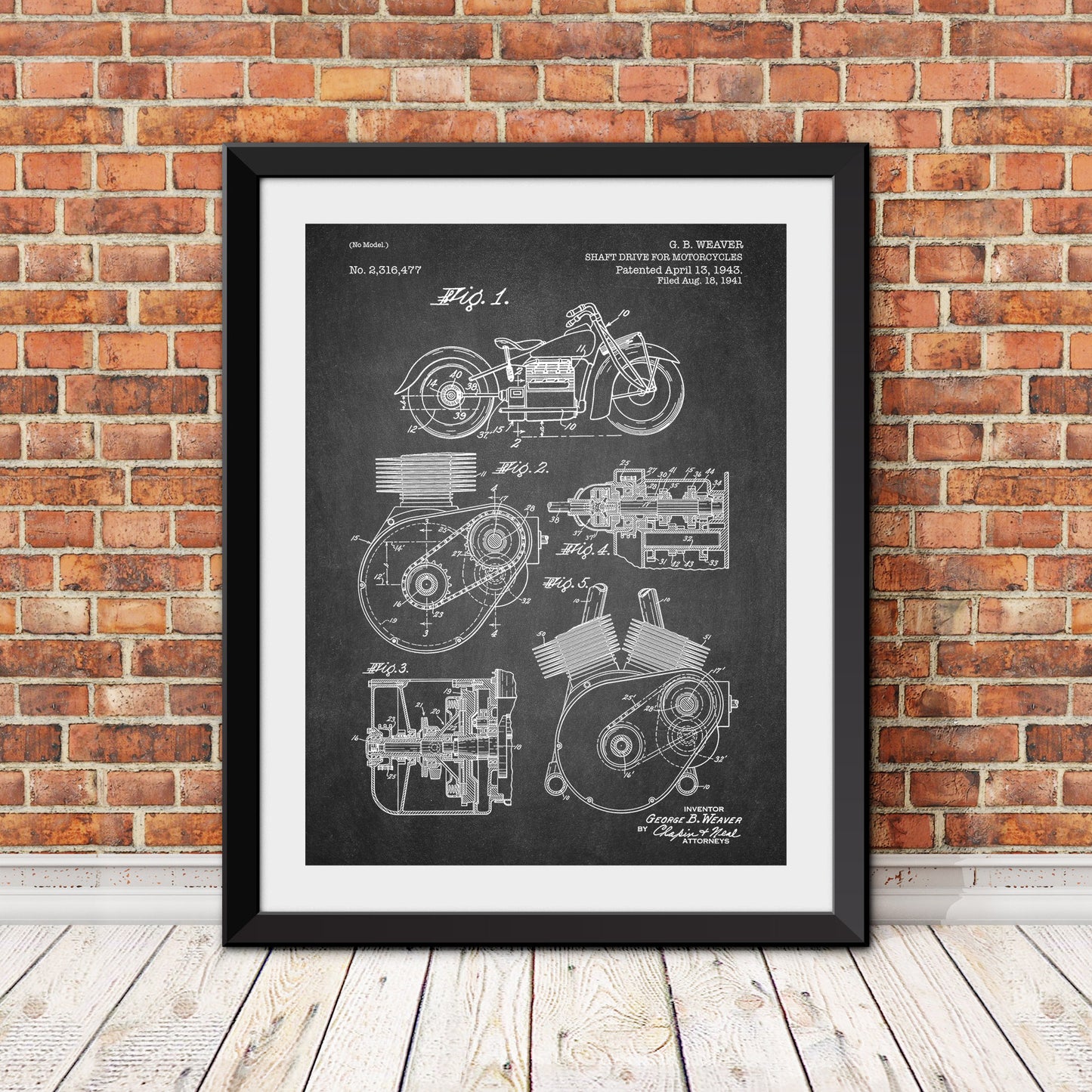 Motorcycle Drive Shaft Patent Print