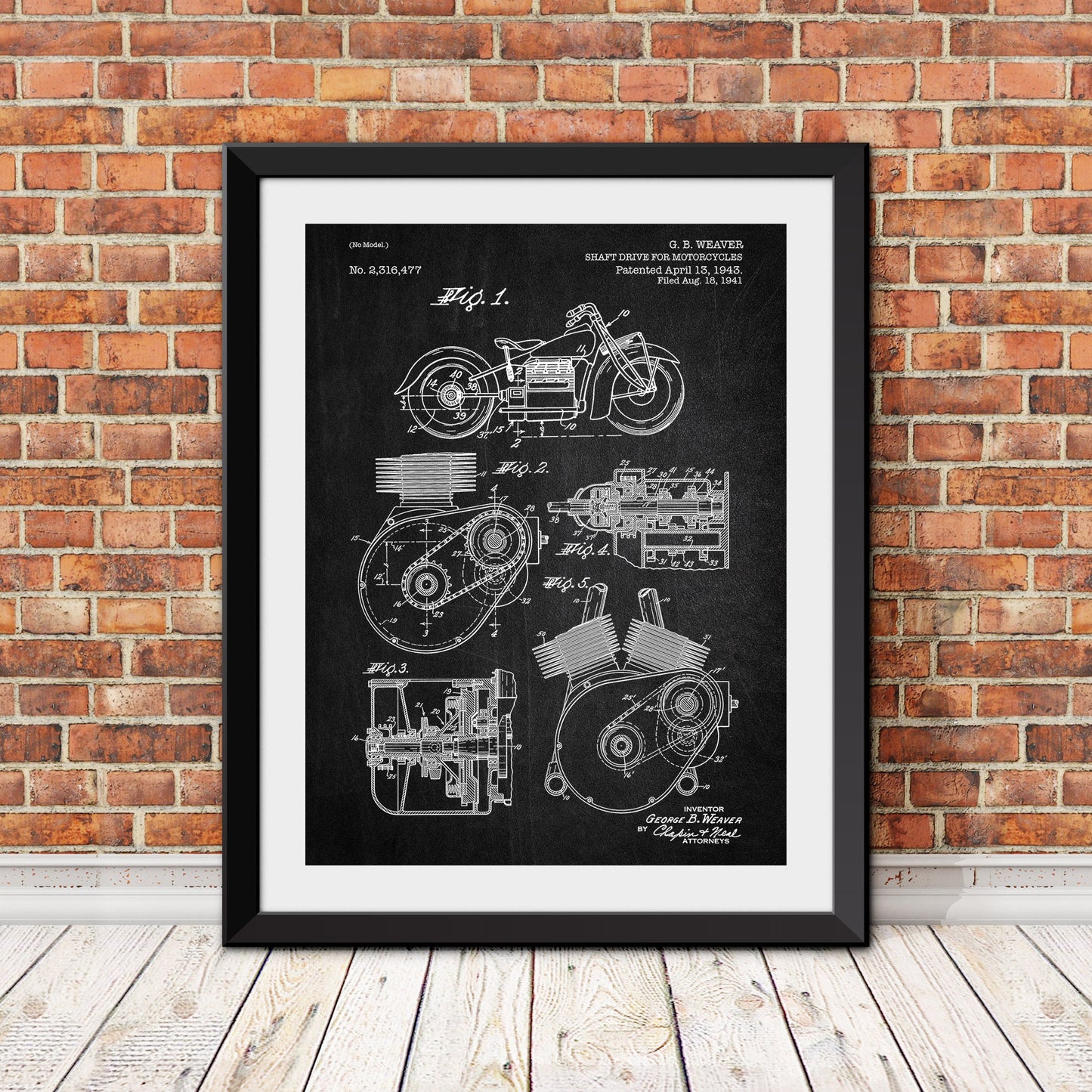 Motorcycle Drive Shaft Patent Print