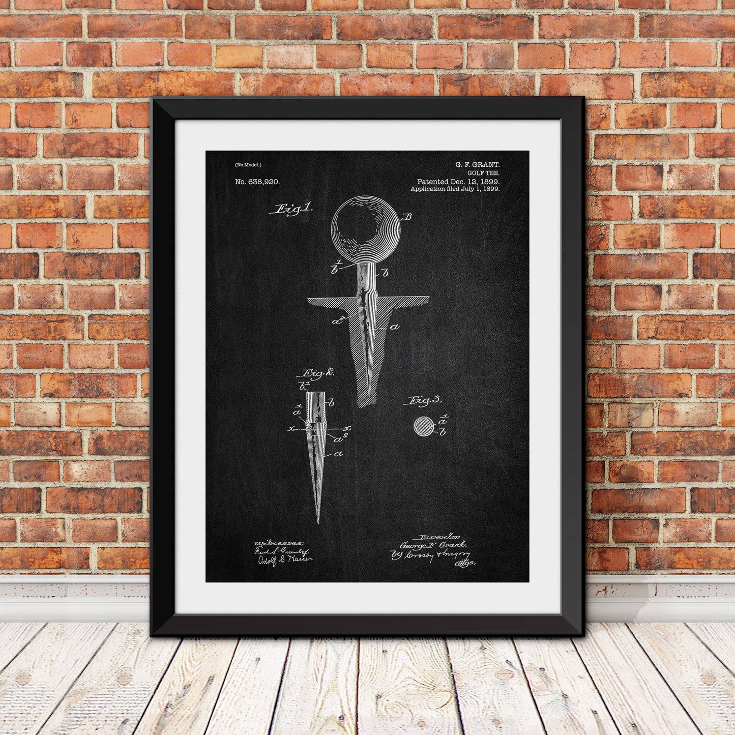 Golf Tee Patent Patent Print