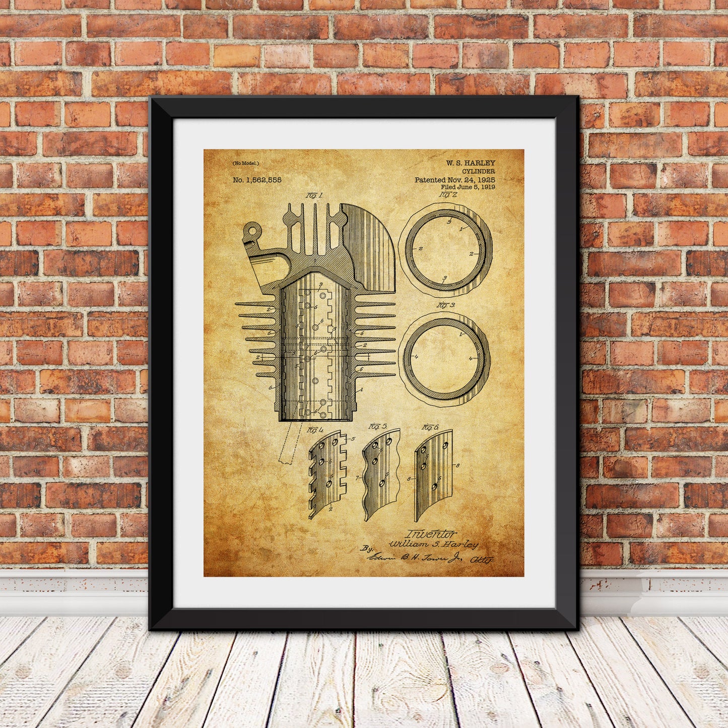 Harley Davidson Cylinder Patent Patent Print