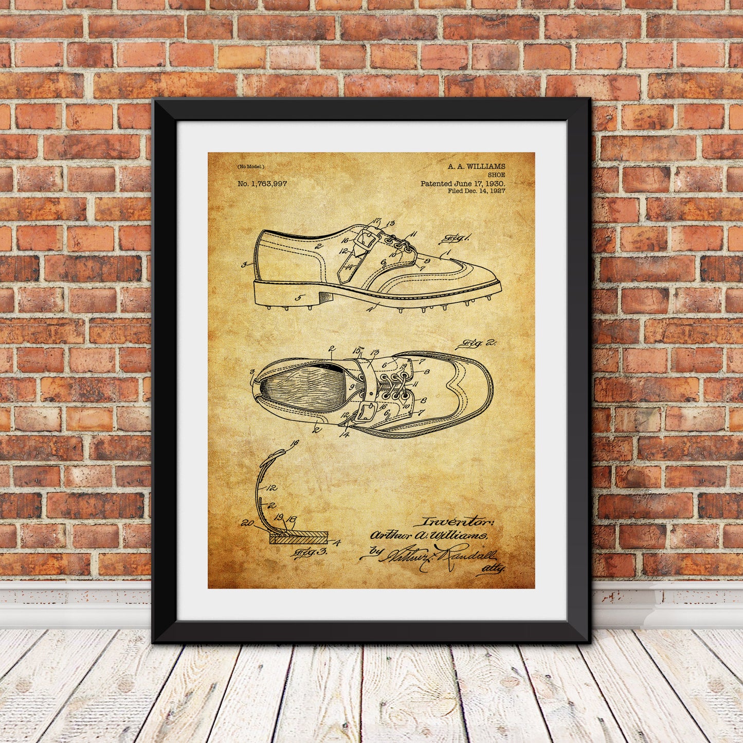 Golf Shoe Patent Patent Print