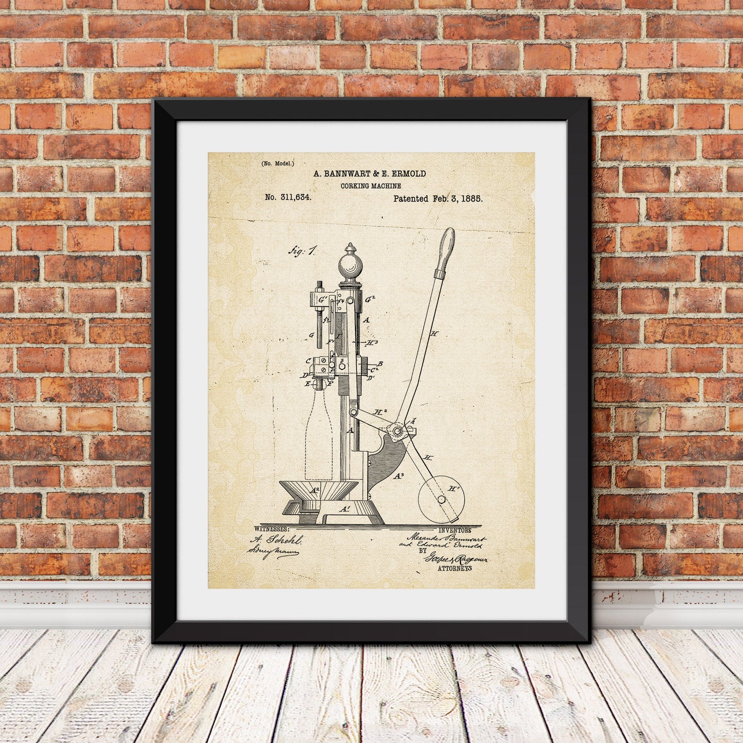 Corking Machine Patent Patent Print