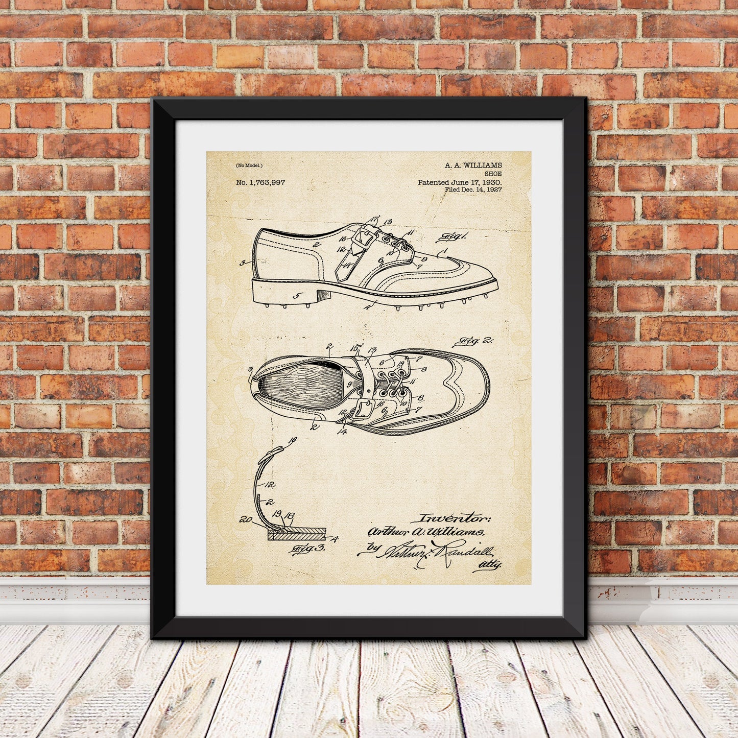 Golf Shoe Patent Patent Print