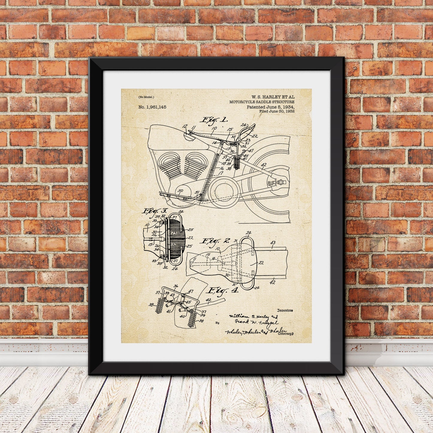 Harley Davidson Saddle Structure Patent Patent Print