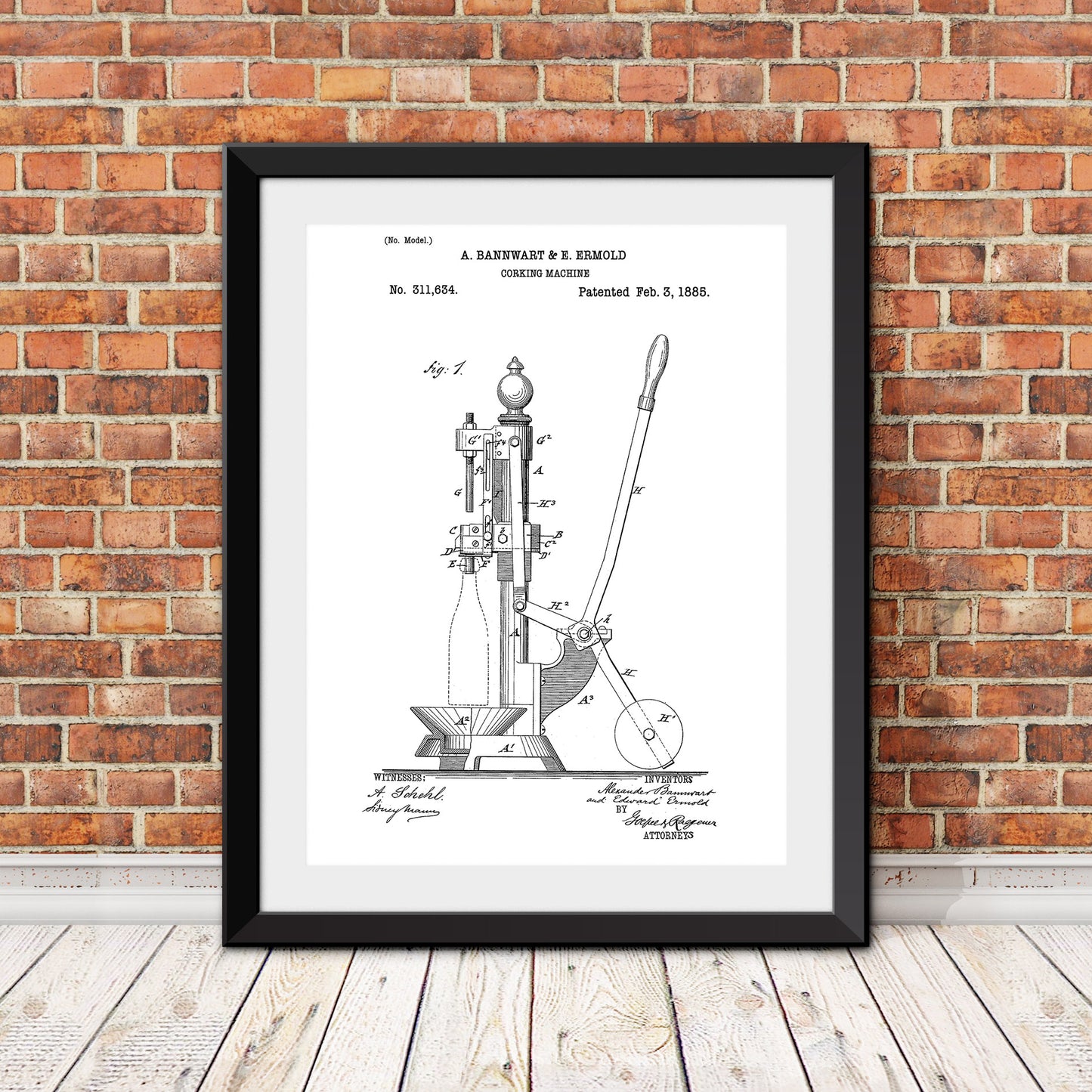 Corking Machine Patent Patent Print