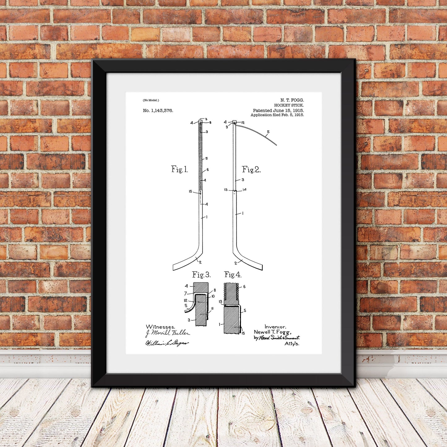 Hockey Stick Patent Print