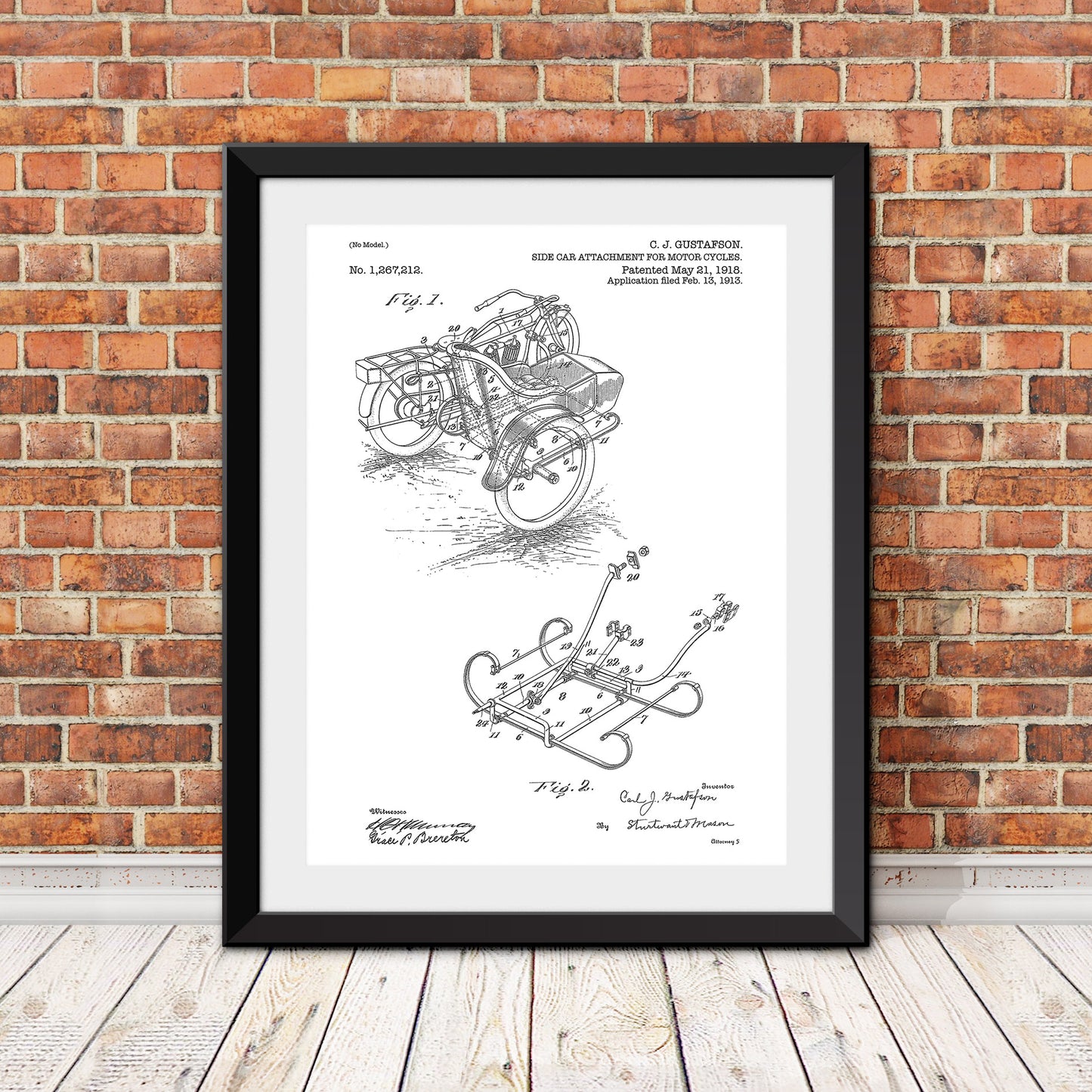 Harley davidson Sidecar Attachment Patent Patent Print