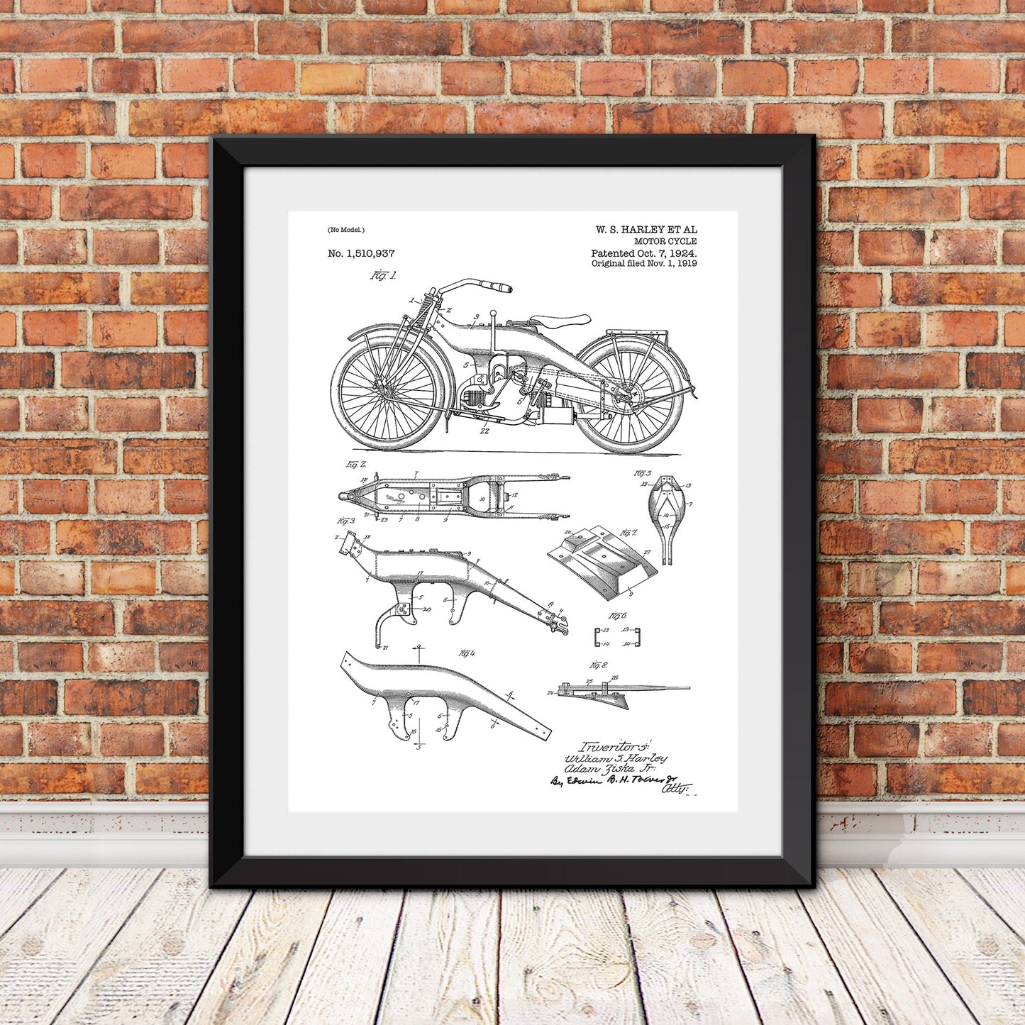 Harley Davidson Motorcycle Patent Print
