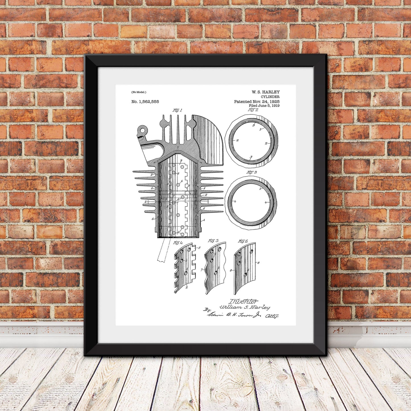 Harley Davidson Cylinder Patent Patent Print